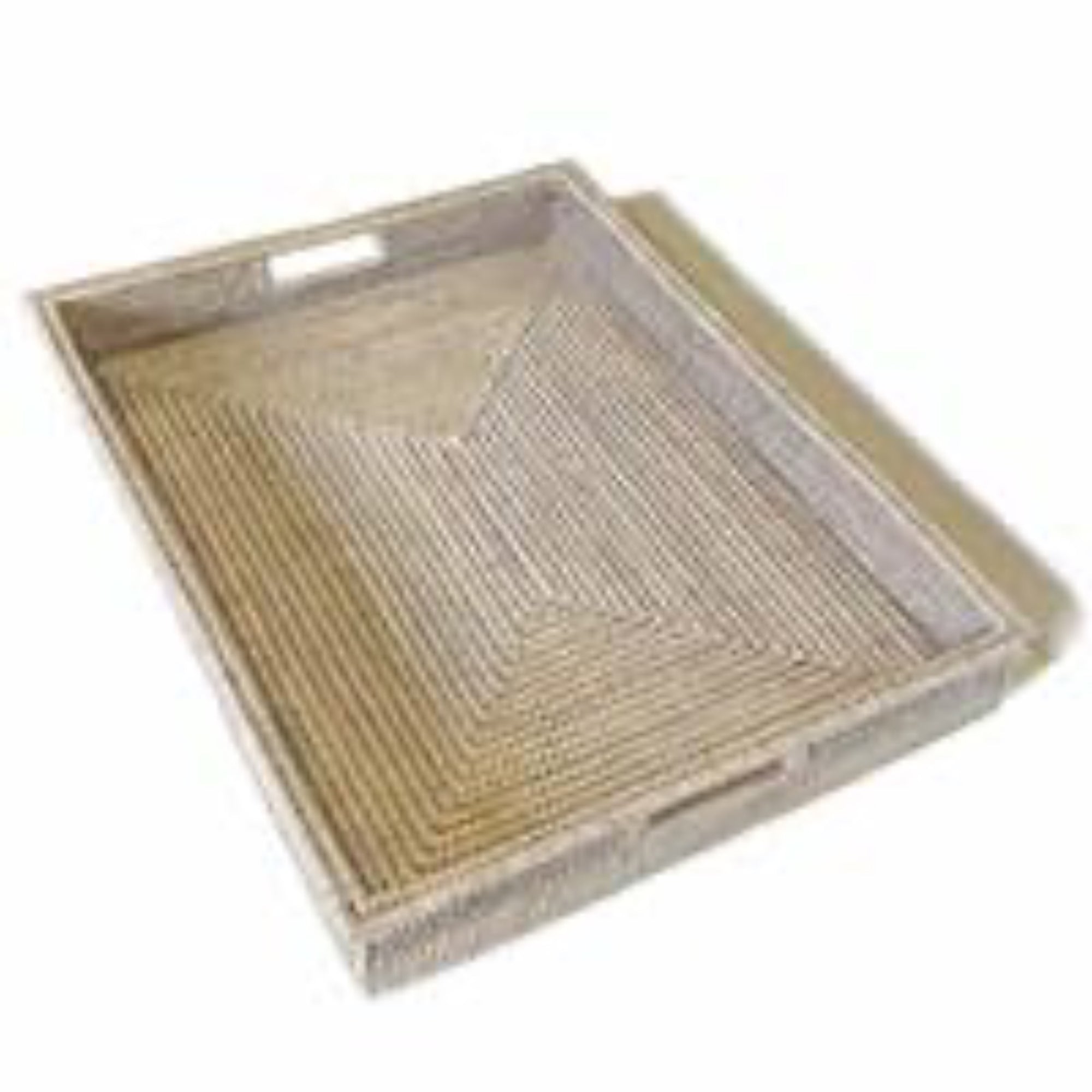 Rectangular Shallow Tray w/ Handle - WW 26x19x3"H ..