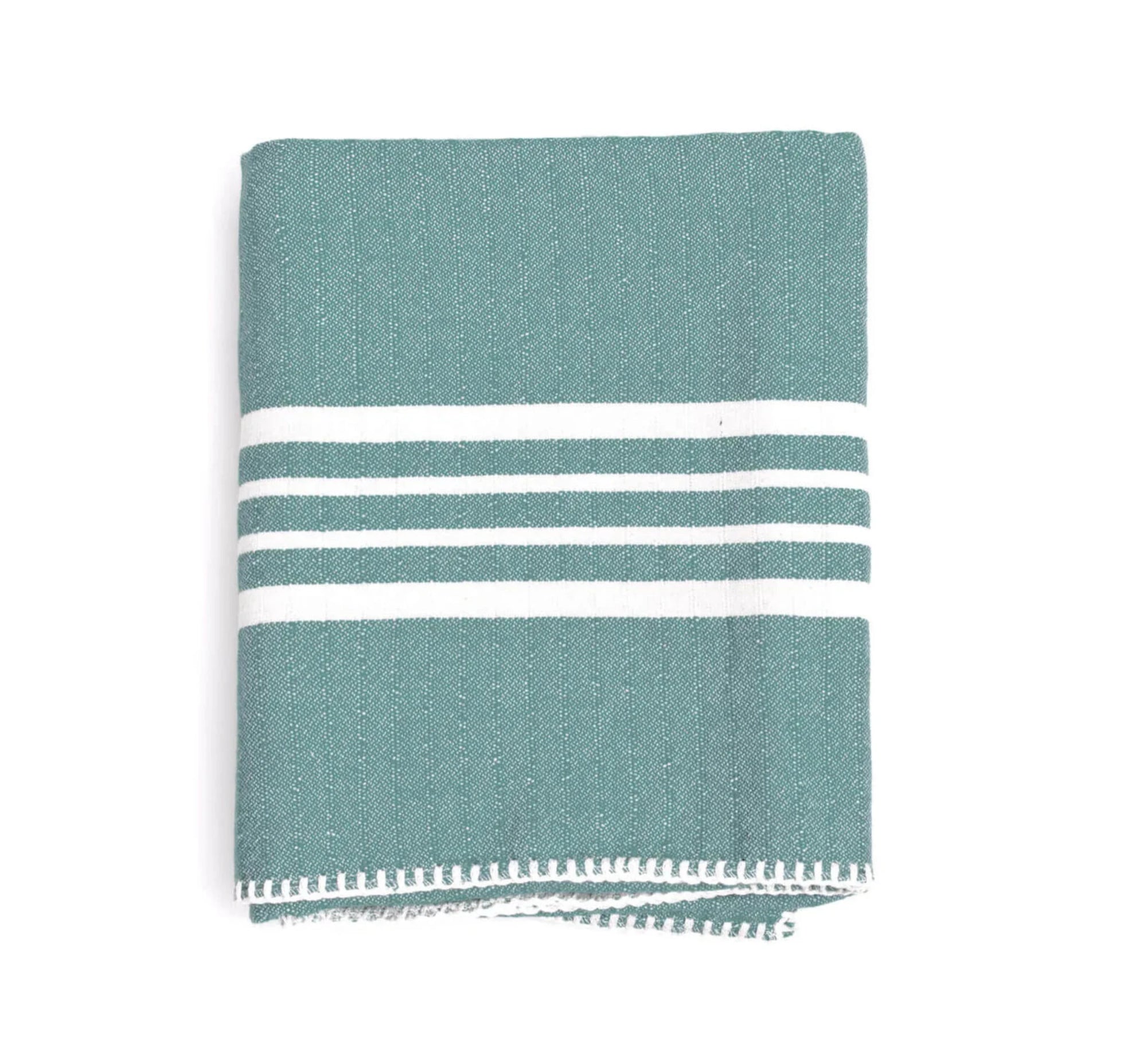 Haman & Beach Towel 39x70 Stitched Corners - Almond Green