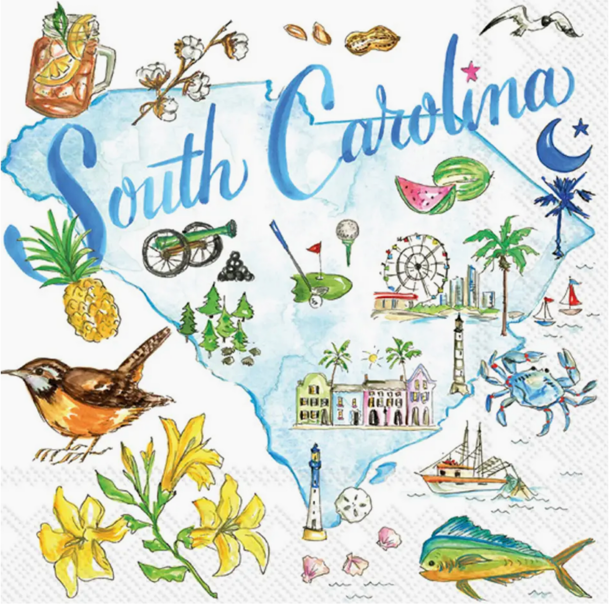 Paper Cocktail Napkis 20 Pack SC State Collection