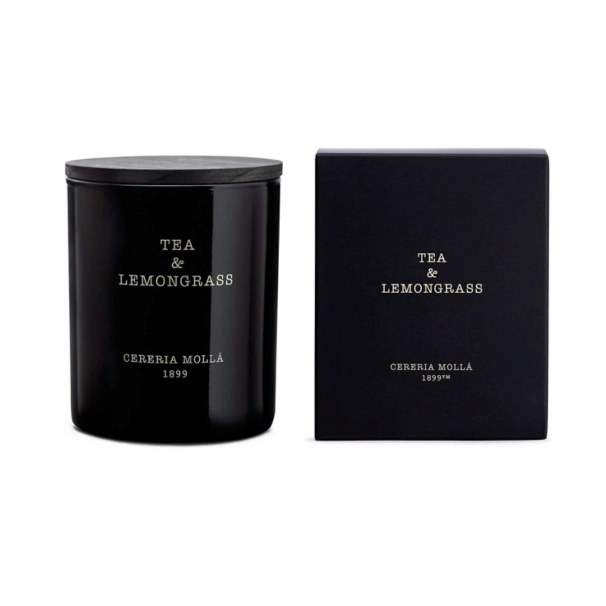 Cereria Molla Tea and Lemongrass Black 8 0z/230 gm. Premium Candle
