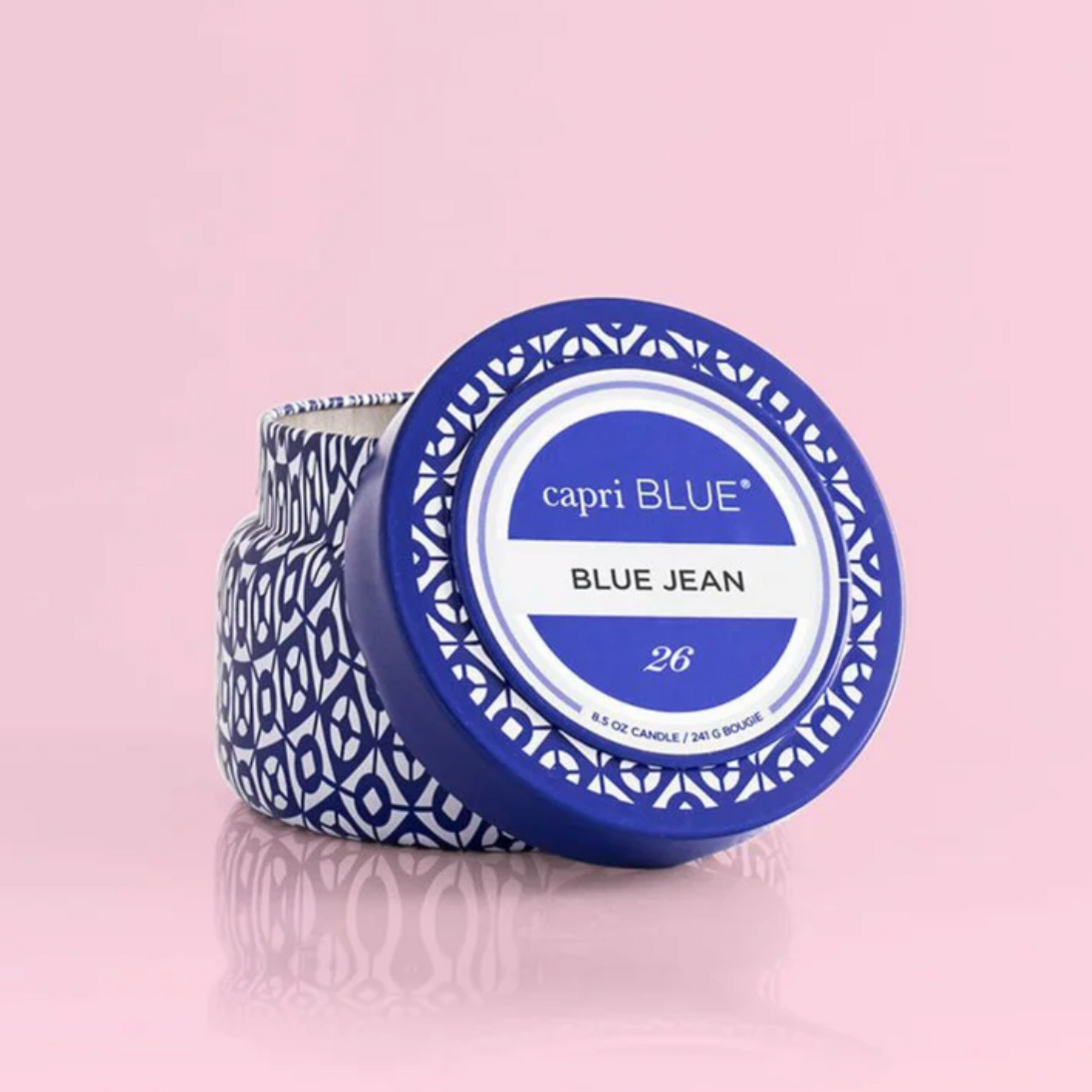 Capri Blue Blue Jean Signature Printed Travel Tin Candle
