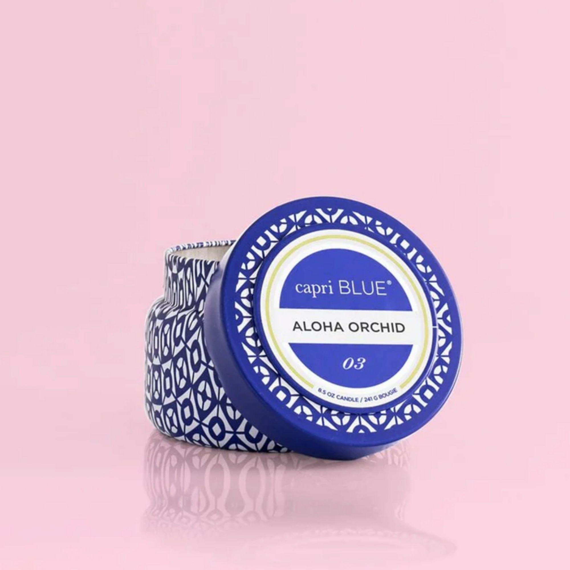 Capri Blue Aloha Orchid Signature Printed Travel Tin Candle
