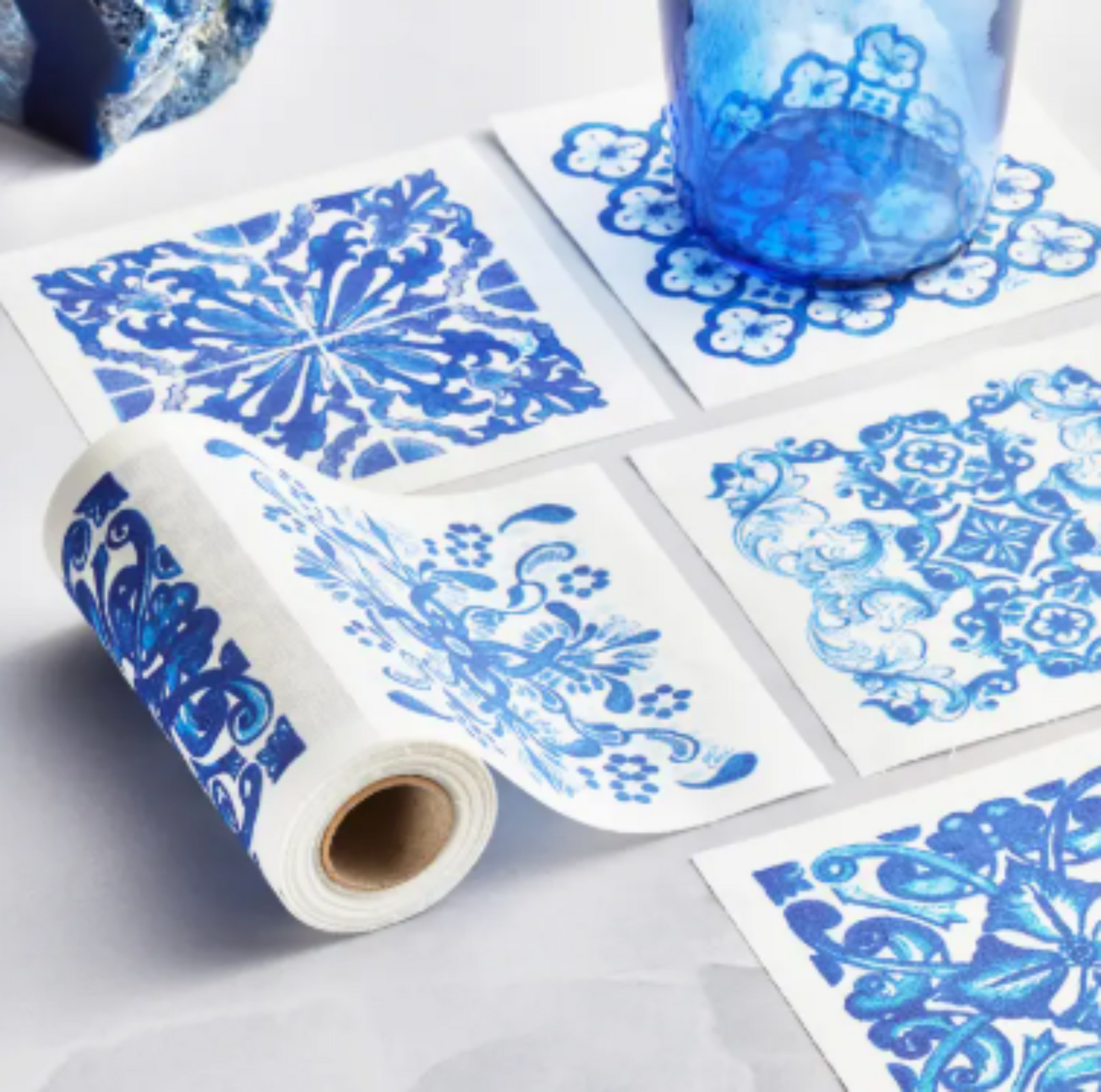 Ceci X MY DRAP Mediterranean Tile Cotton Cocktail Napkins