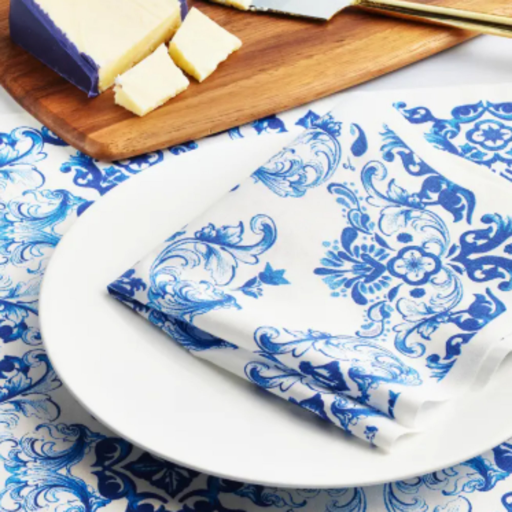 Ceci X MY DRAP Mediterranean Tile Cotton Cocktail Napkins