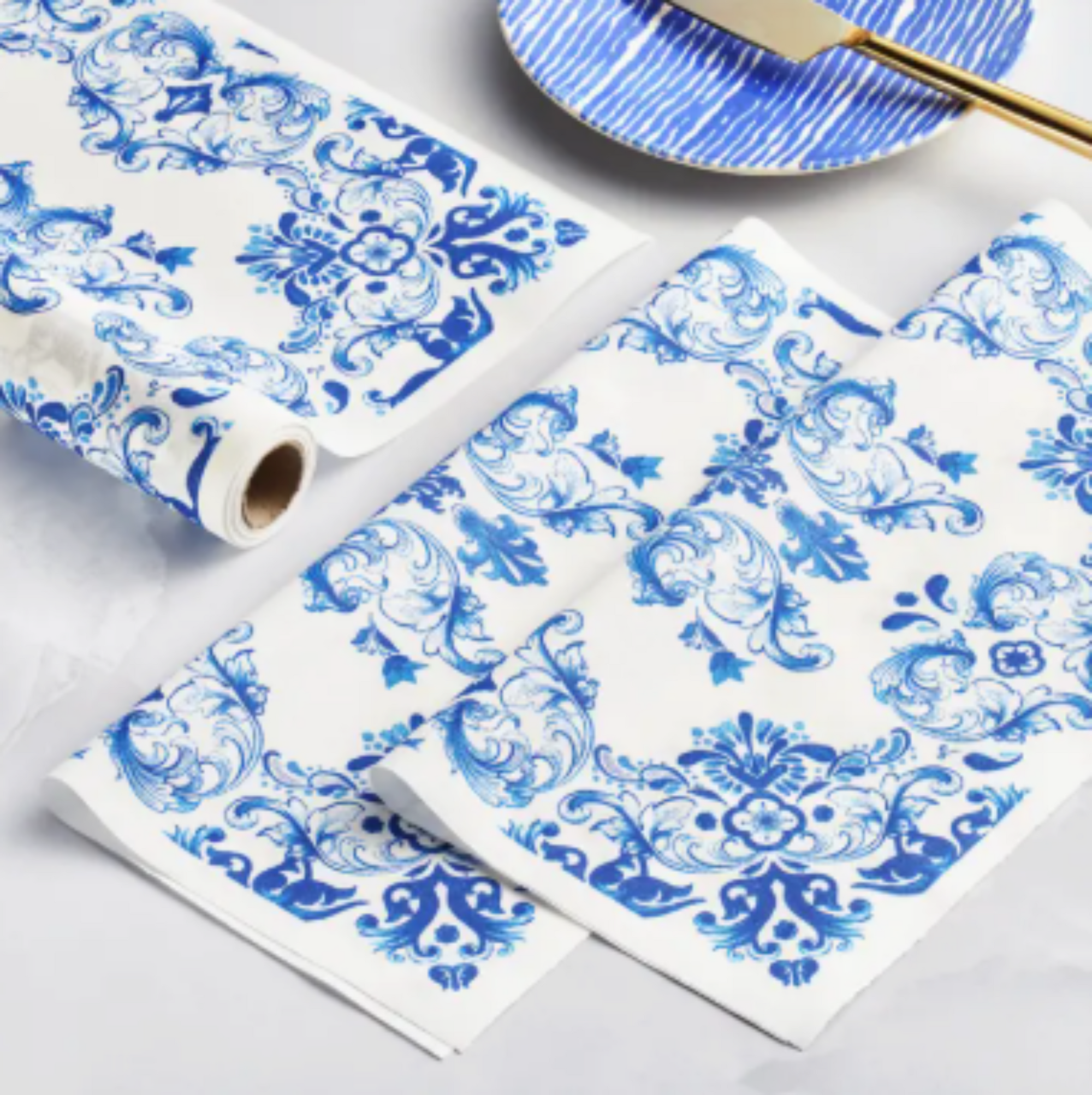 Ceci X MY DRAP Mediterranean Tile Cotton Dinner Napkins
