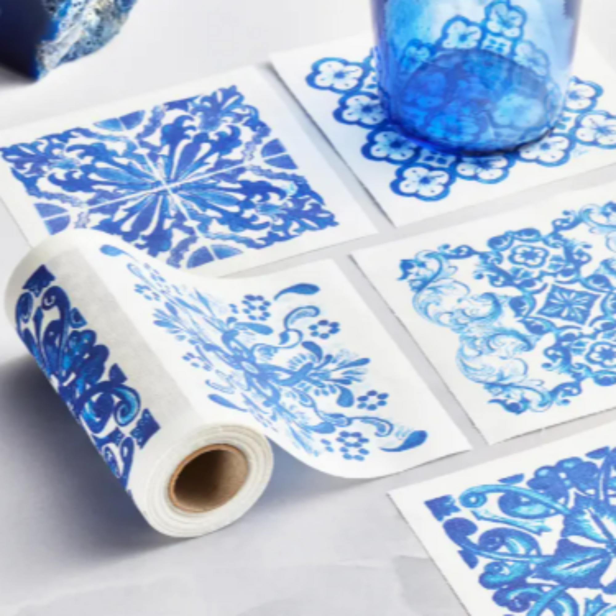 Ceci X MY DRAP Mediterranean Tile Cotton Dinner Napkins