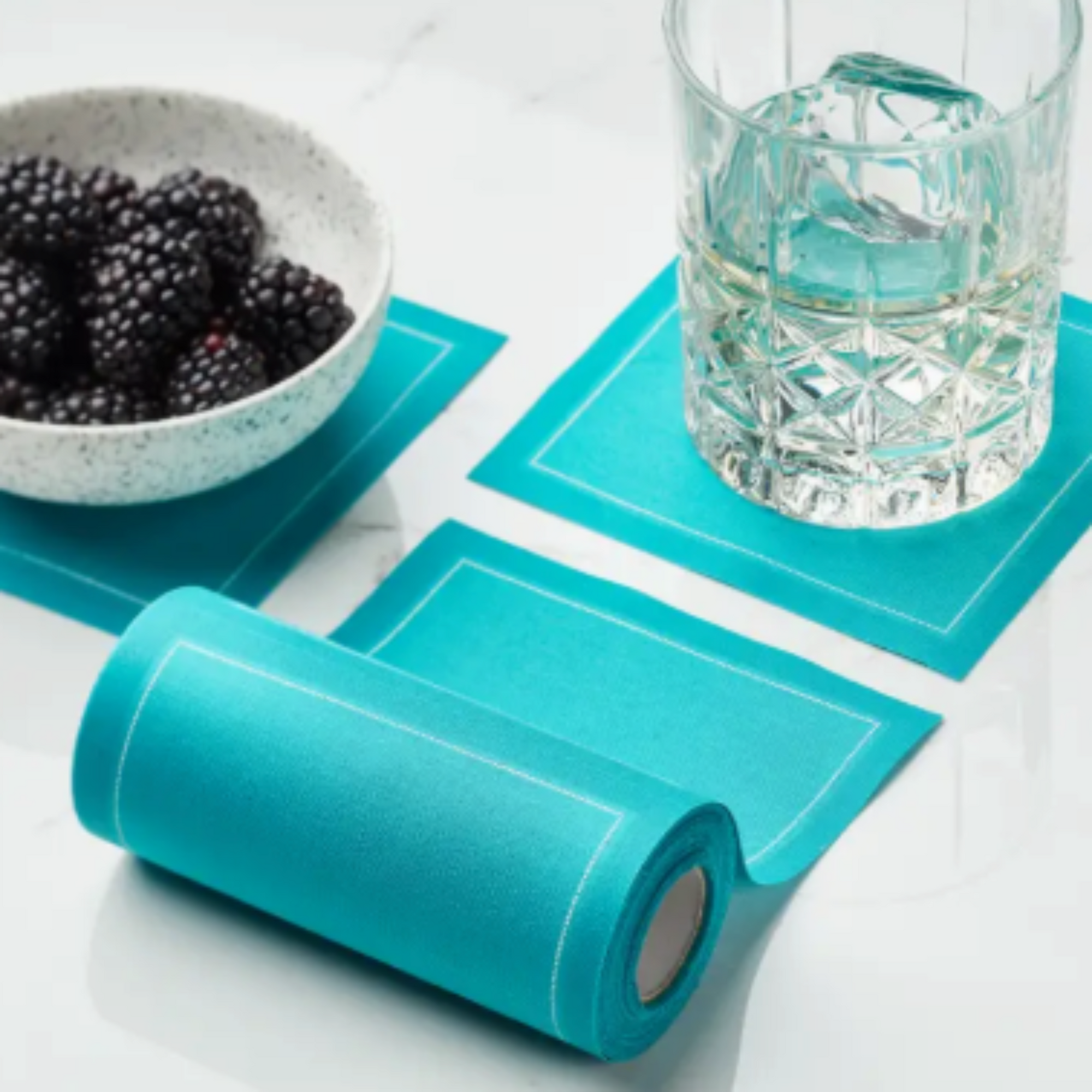 Caribbean Green Cotton Cocktail Napkins 50 Units