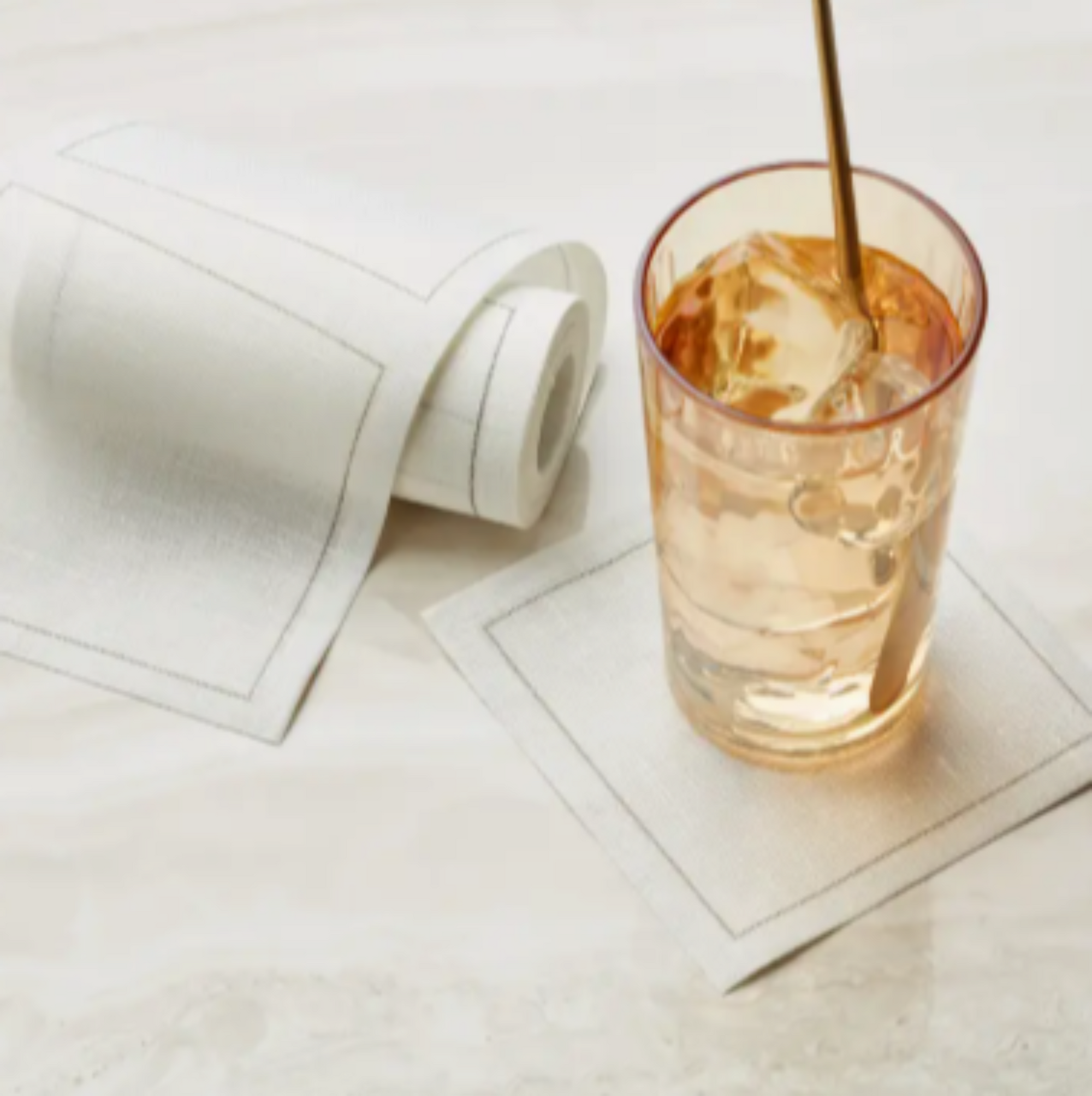 Cream Linen Cocktail Napkins 50 Units