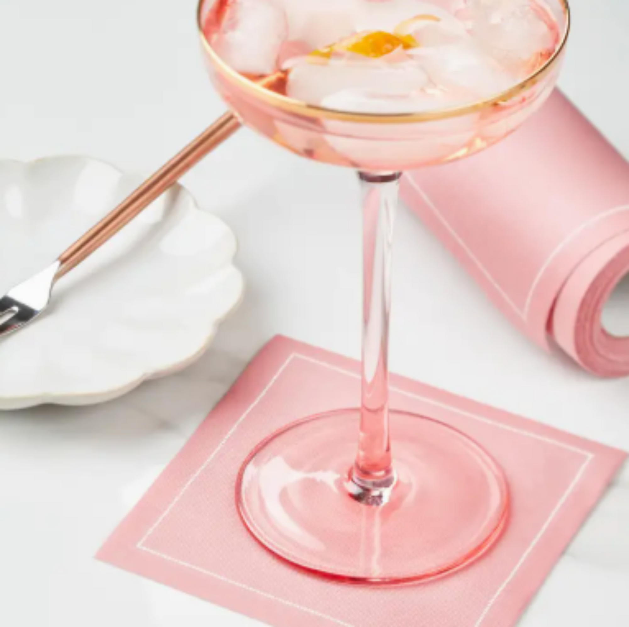 Dusty Pink Cotton Cocktail Napkins 50 Units
