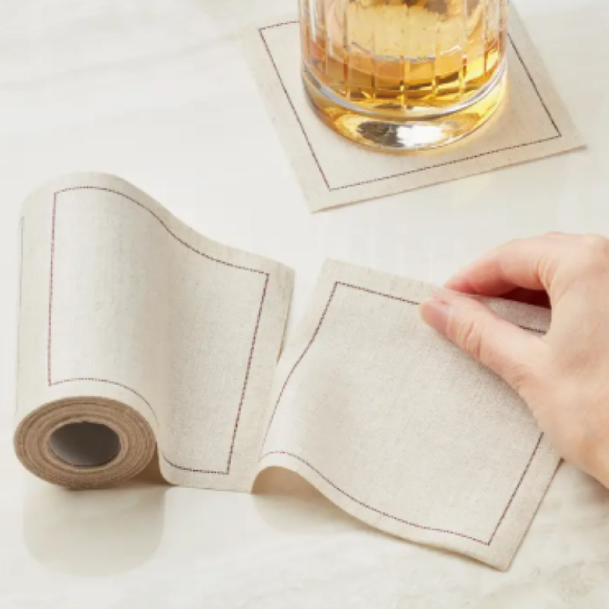 Natural Linen Cocktail Napkins 50 Units