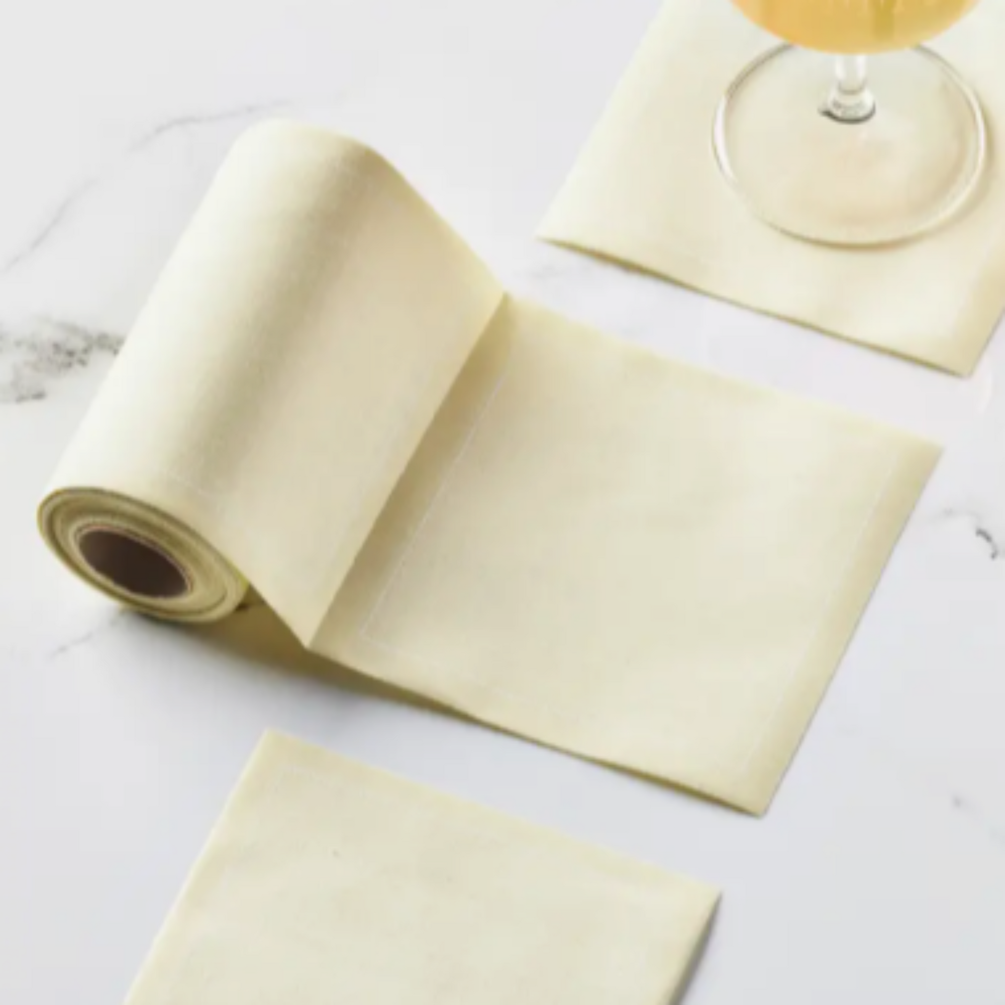 Pastel Yellow Cotton Cocktail Napkins 50 Units