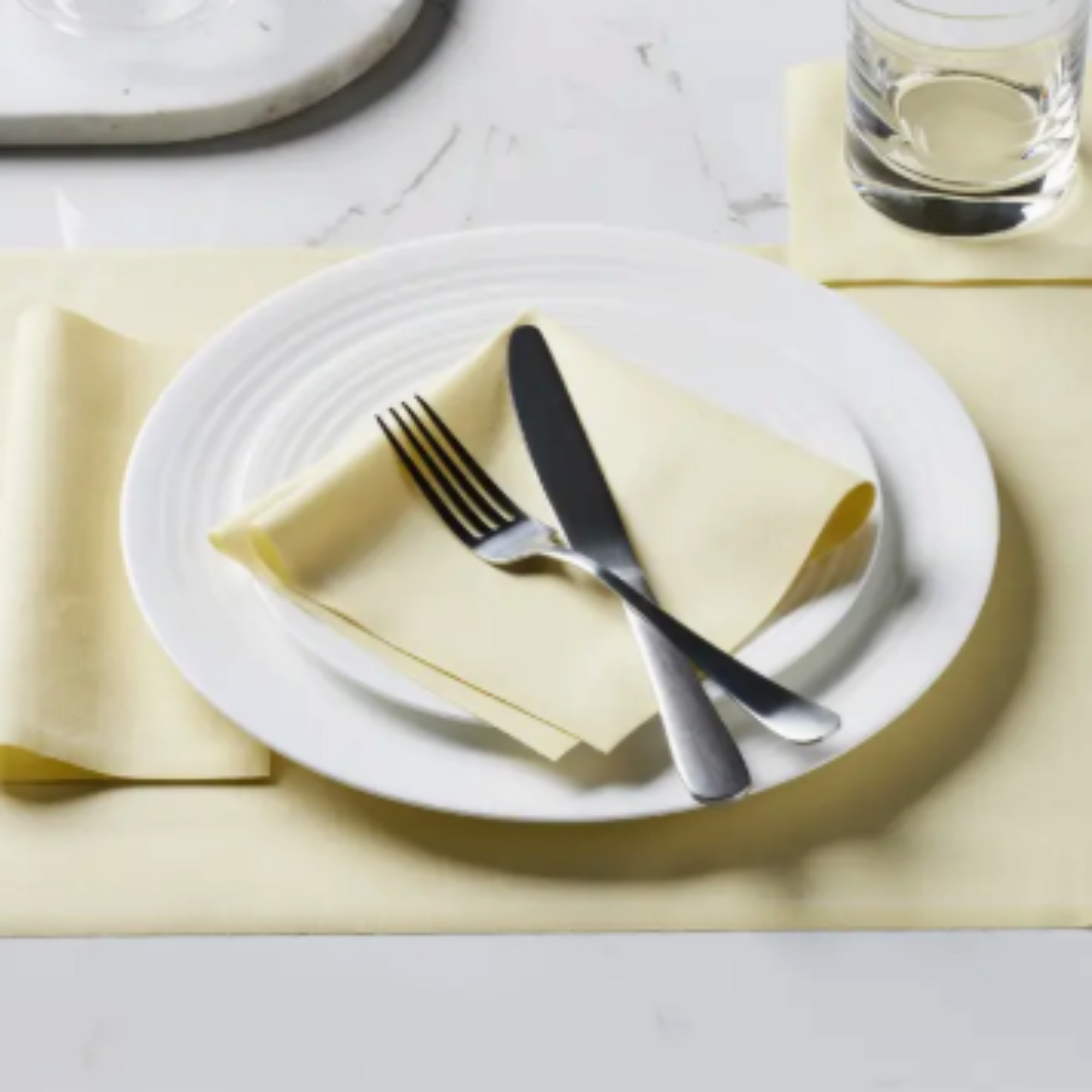 Pastel Yellow Cotton Cocktail Napkins 50 Units
