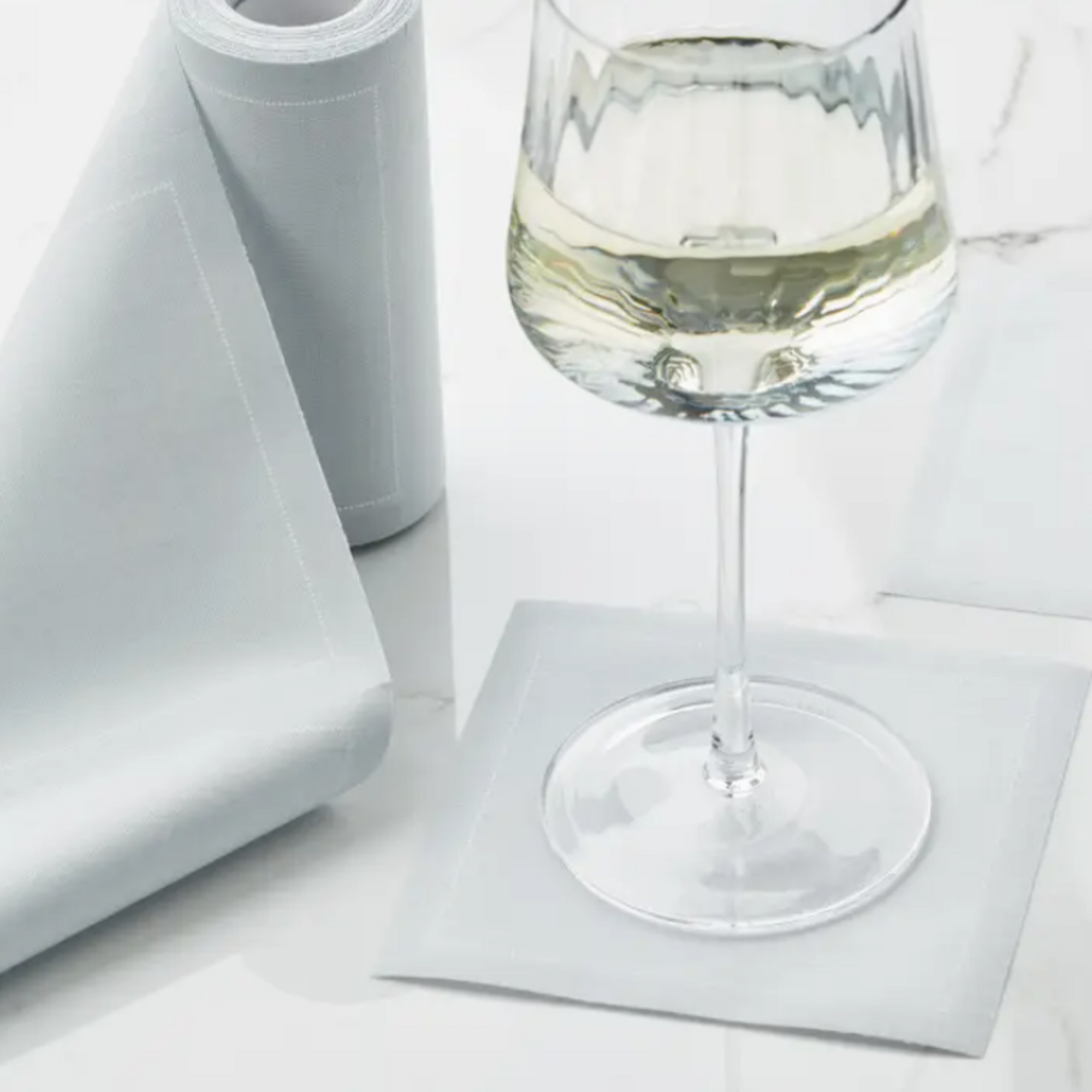 Pearl Grey Cotton Cocktail Napkins 50 Units