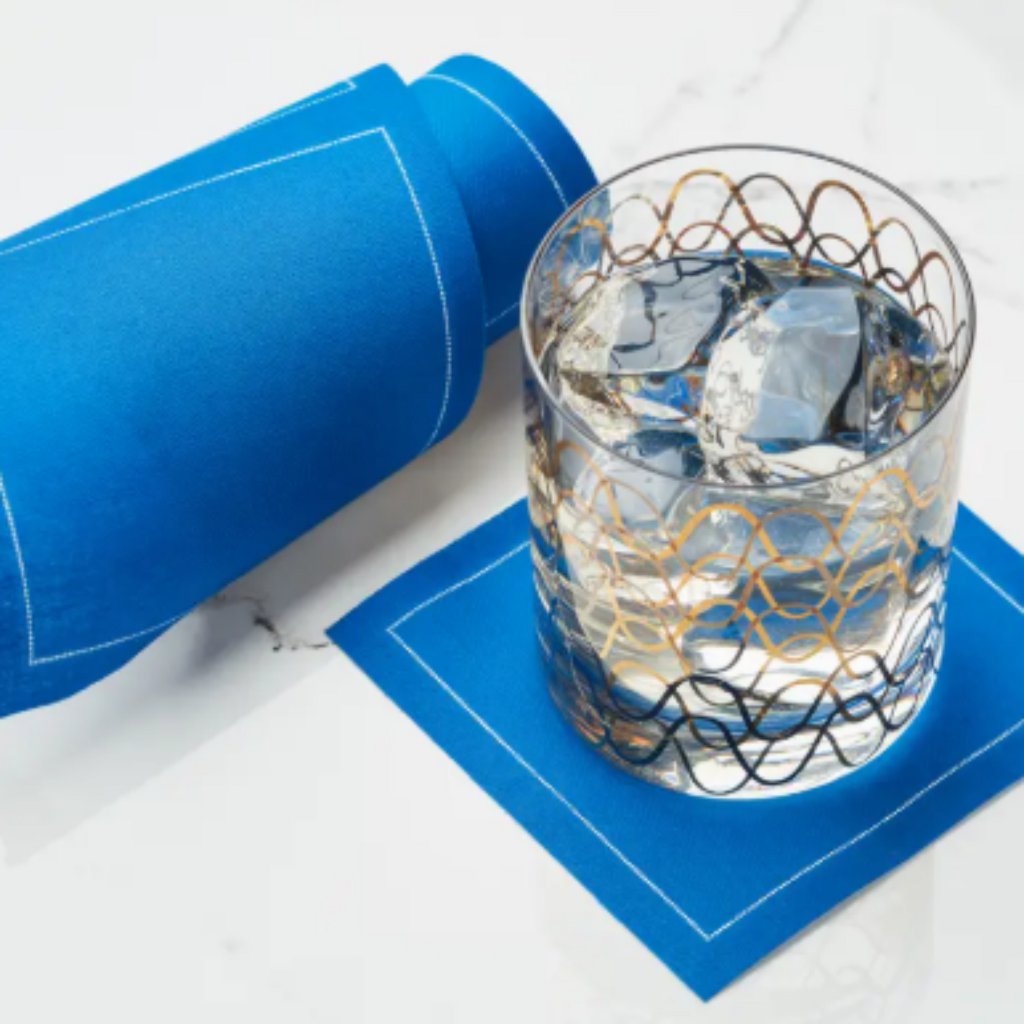 Royal Blue Cotton Cocktail Napkins 50 Units