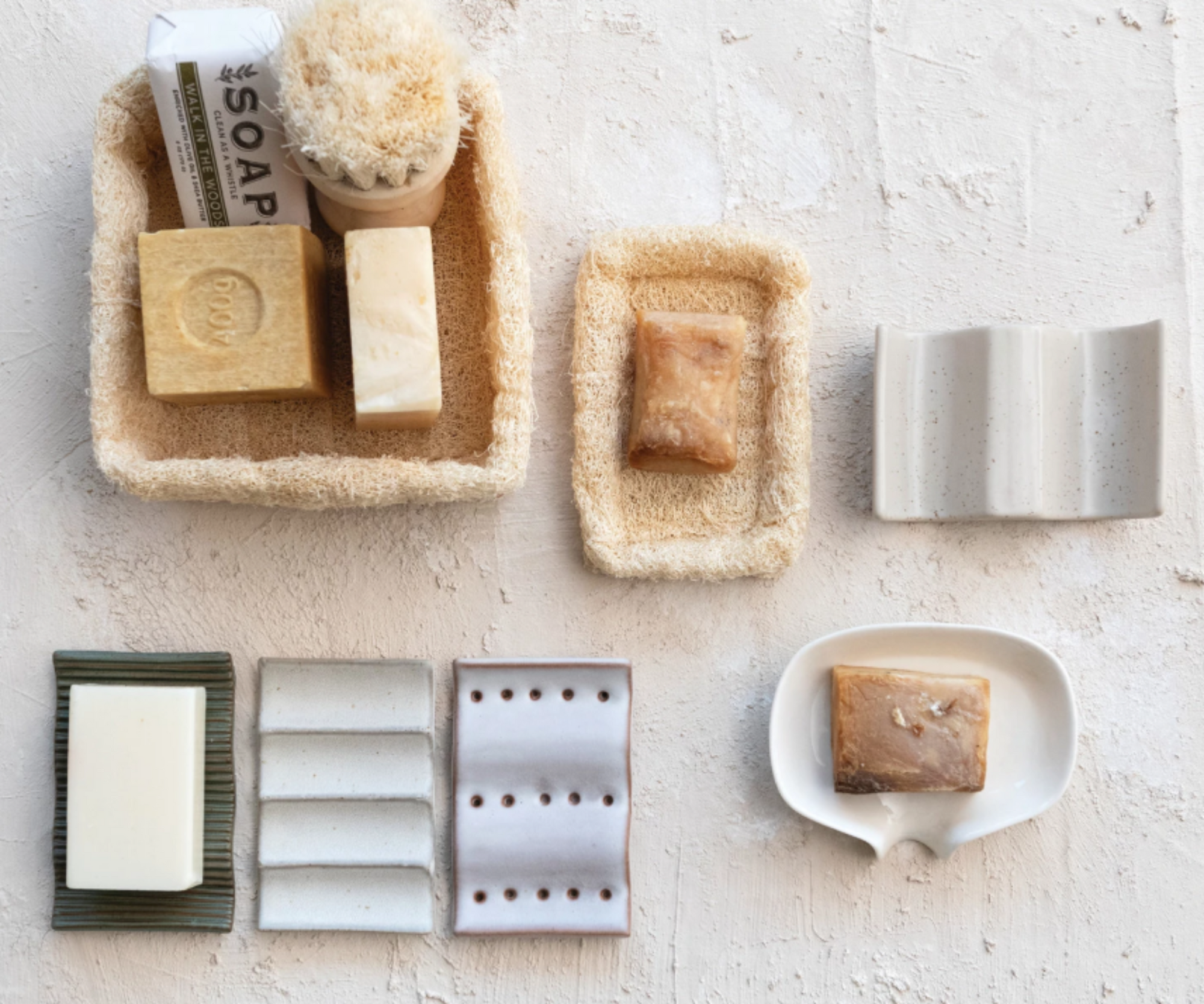 7" Square x 3"H Loofah Container