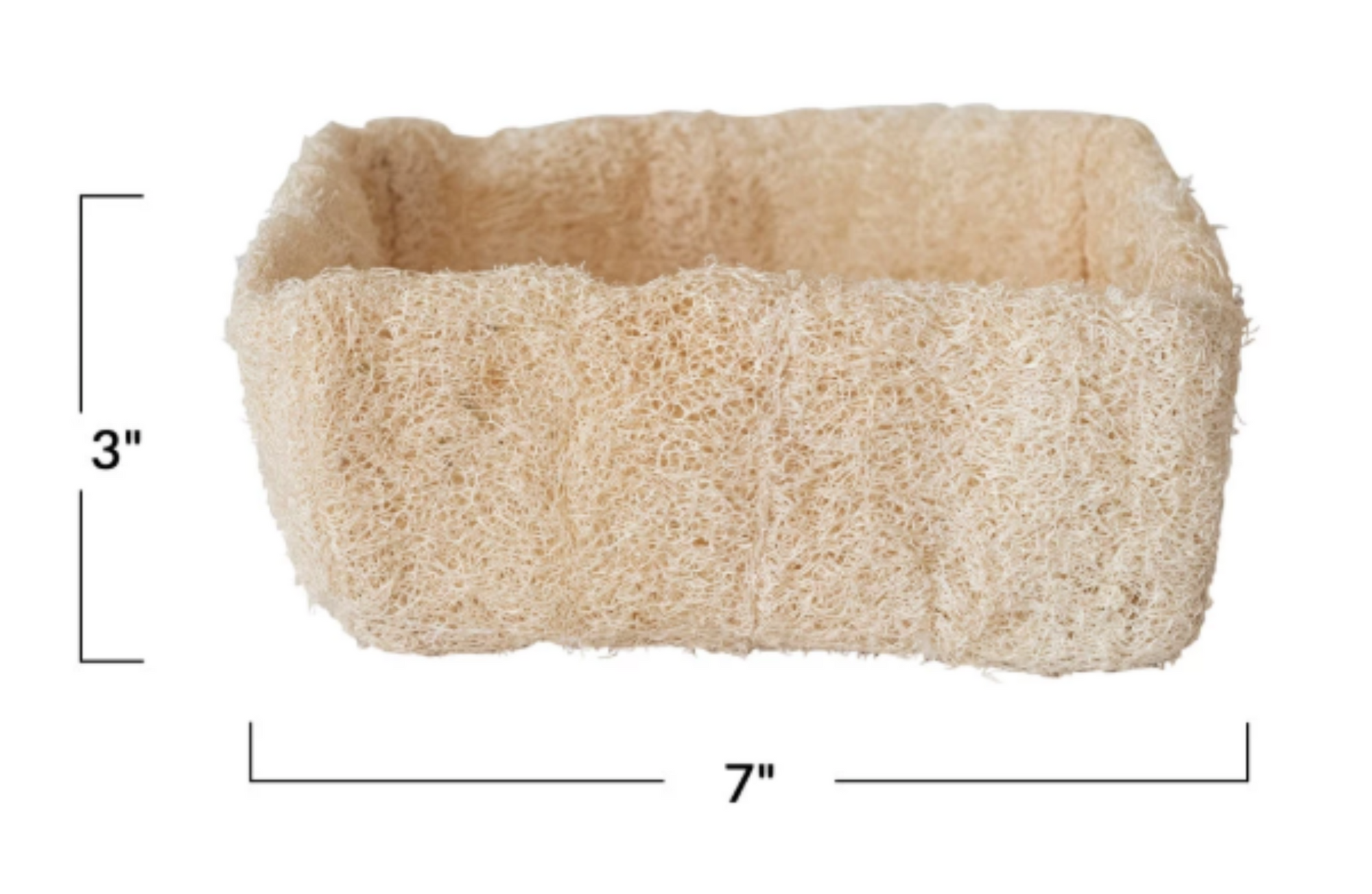 7" Square x 3"H Loofah Container