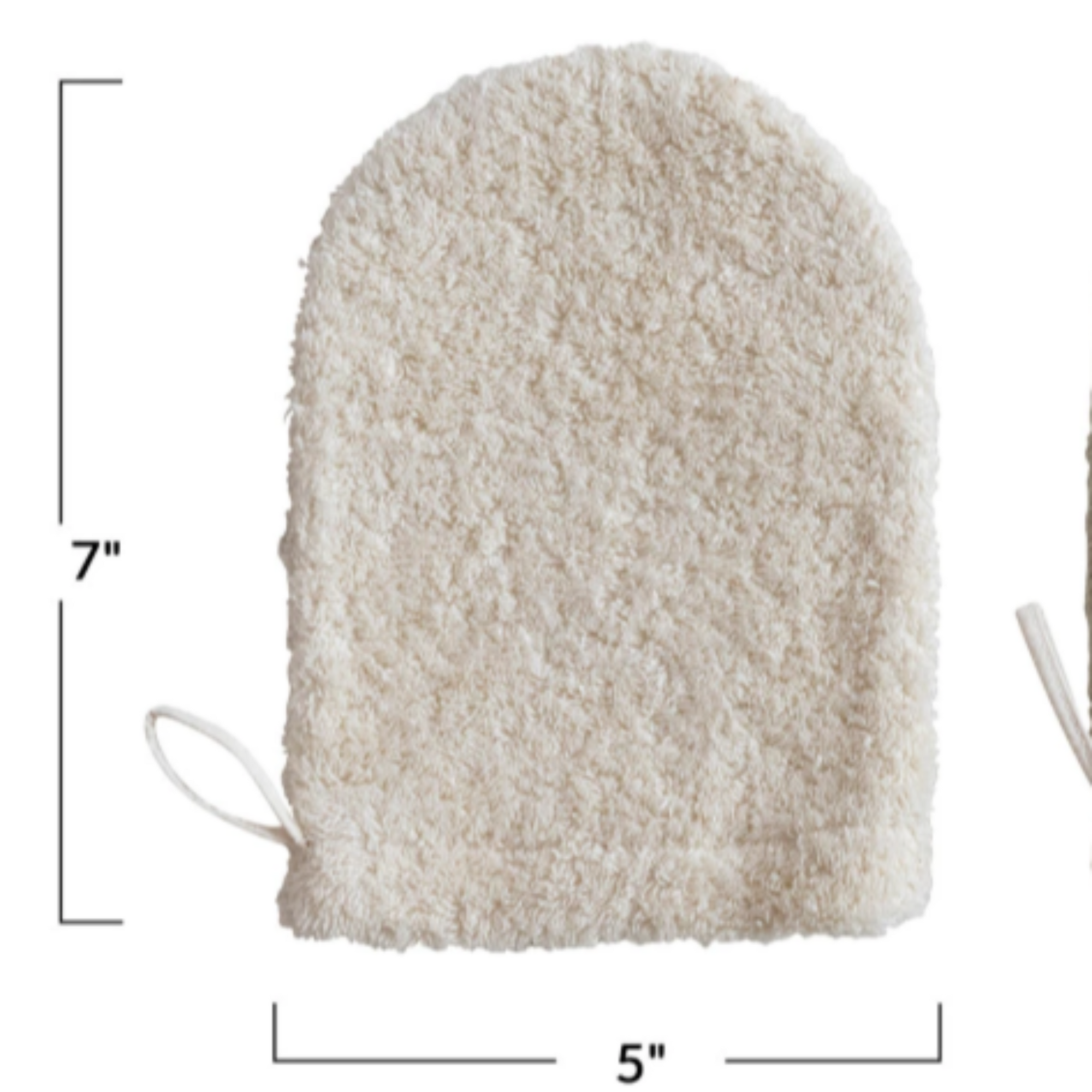 Green Cotton Terry Cloth Shower Mitt