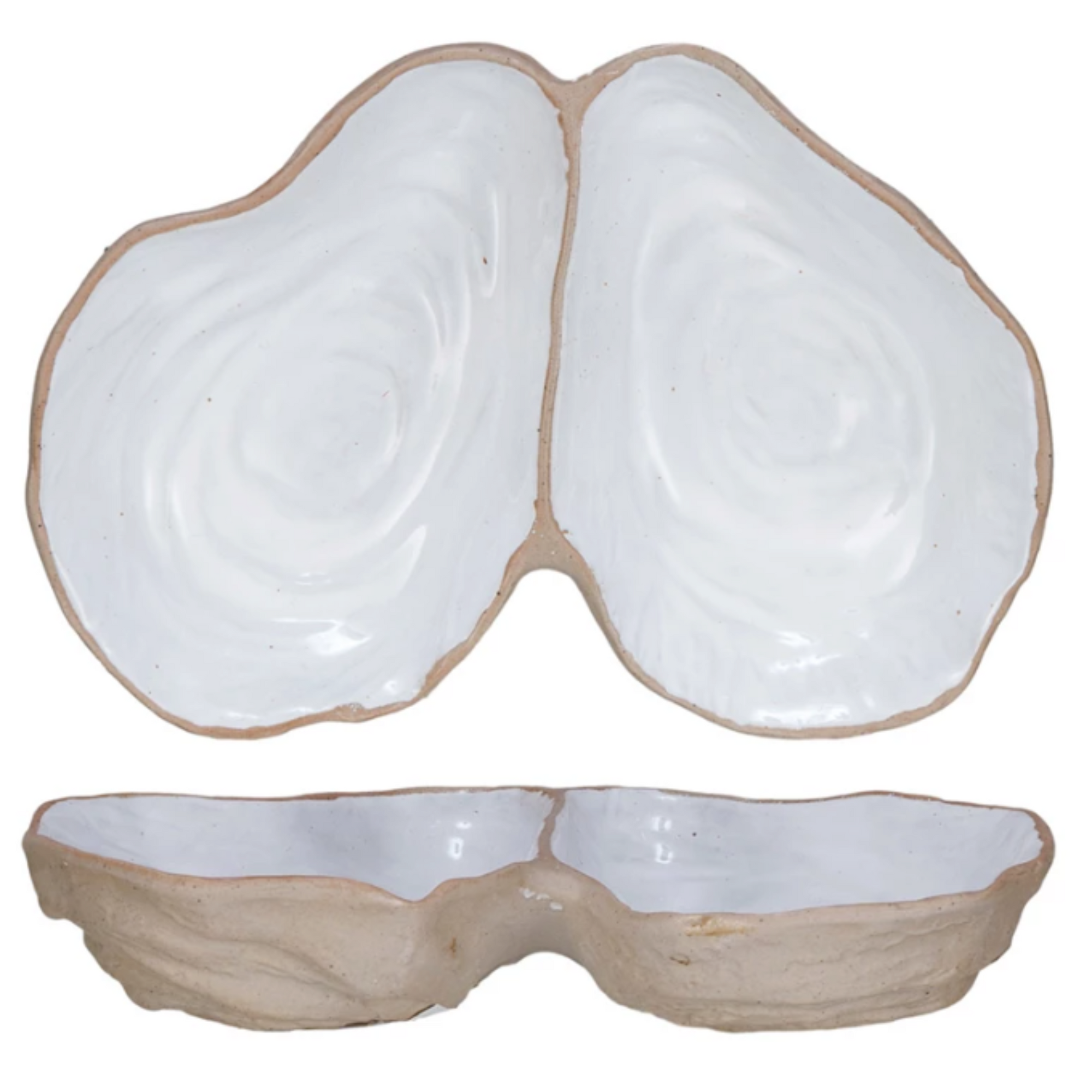 Stoneware Oyster Shell Shaped Dish