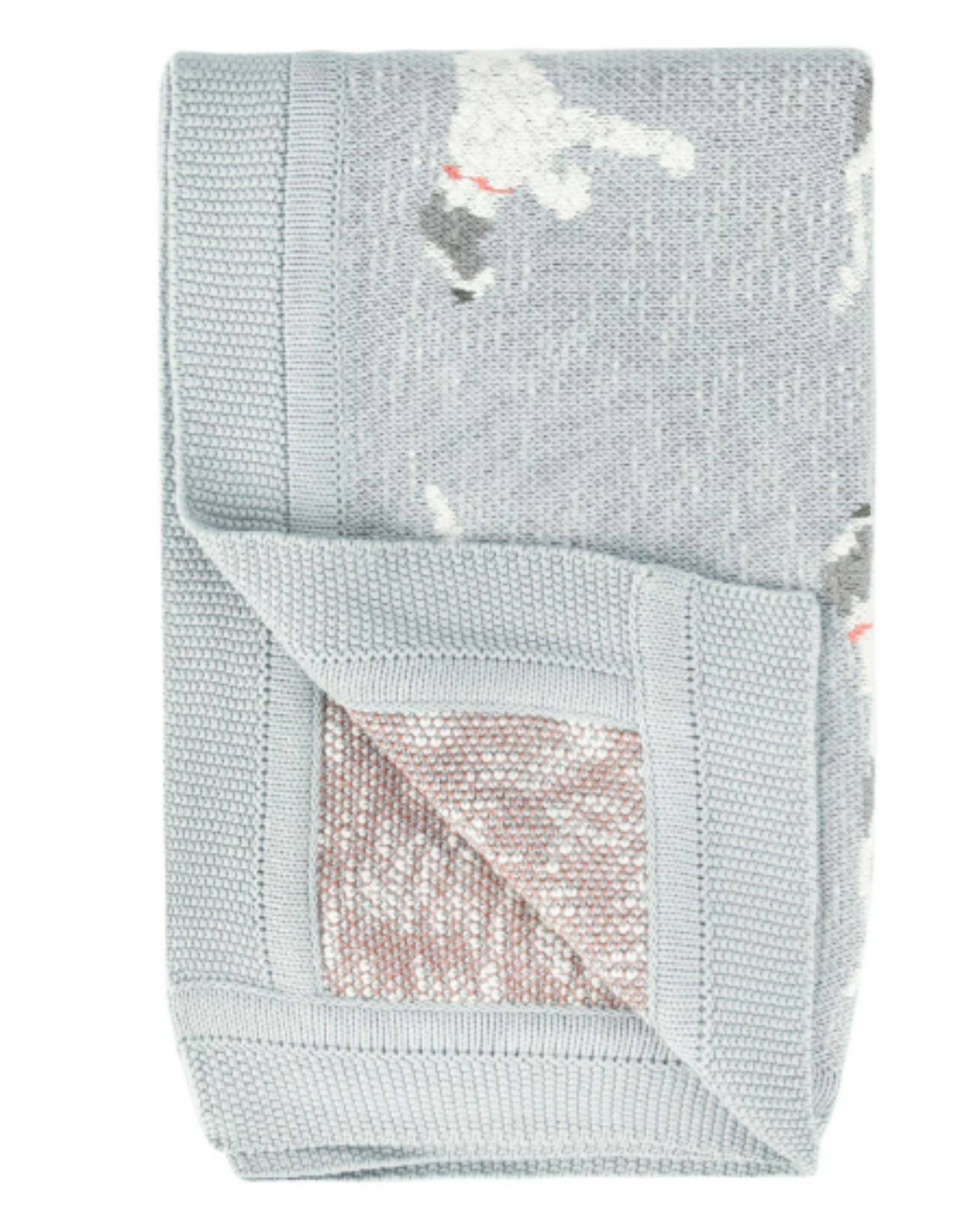 Cotton Knit Baby Blanket with Dog