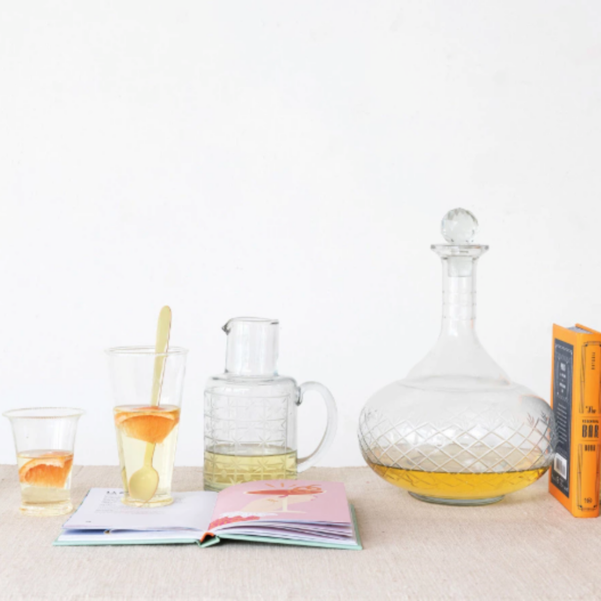 12 oz. Blown Drinking Glass w/ Etched Rim & Base