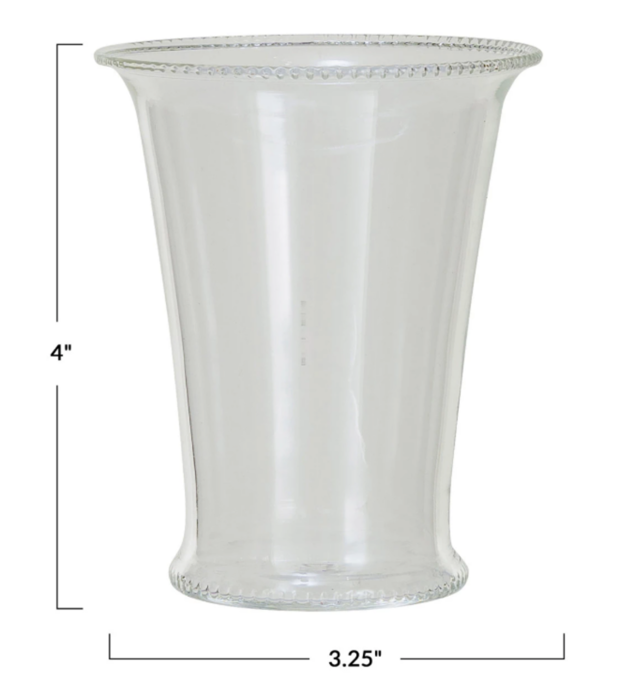 6 oz. Blown Drinking Glass w/ Etched Rim & Base