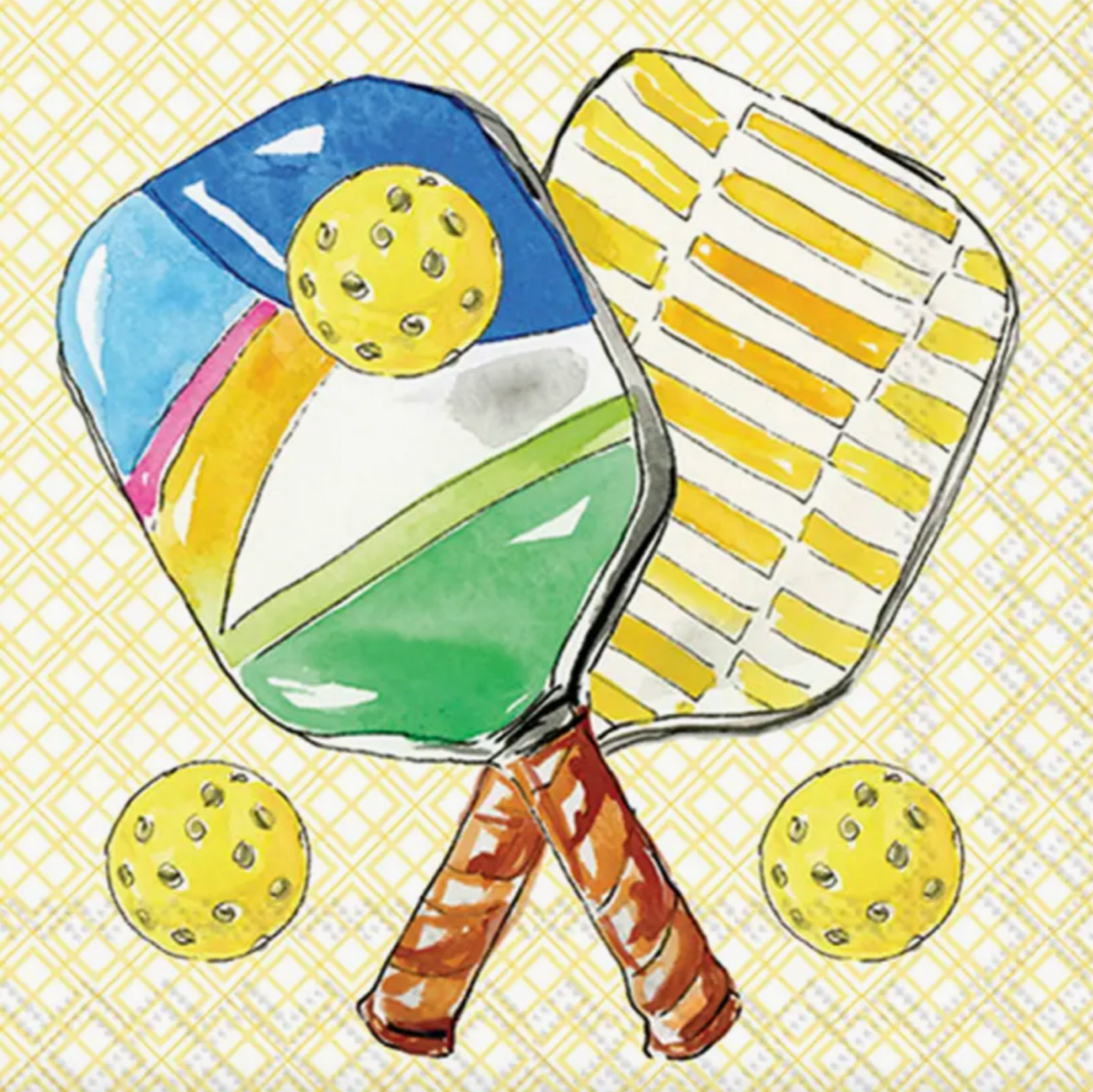 Paper Cocktail Napkins 20 Pack Pickleball Pair