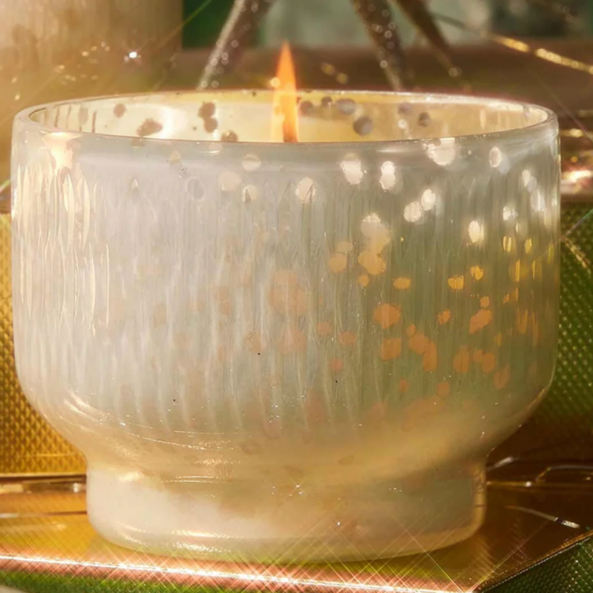 Capri Blue Crystal Pine Mercury Etched Inverted Jar