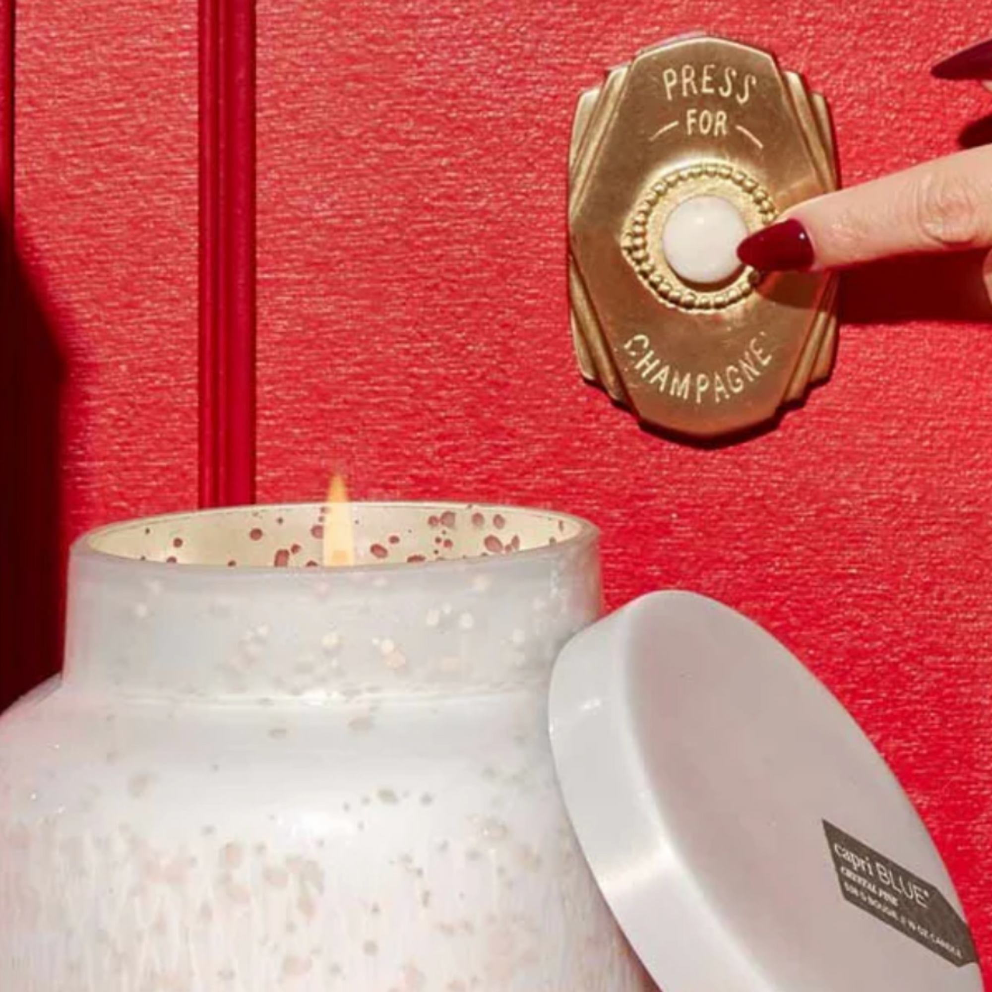 Capri Blue Crystal Pine Signature Jar White Mercury Etched Candle