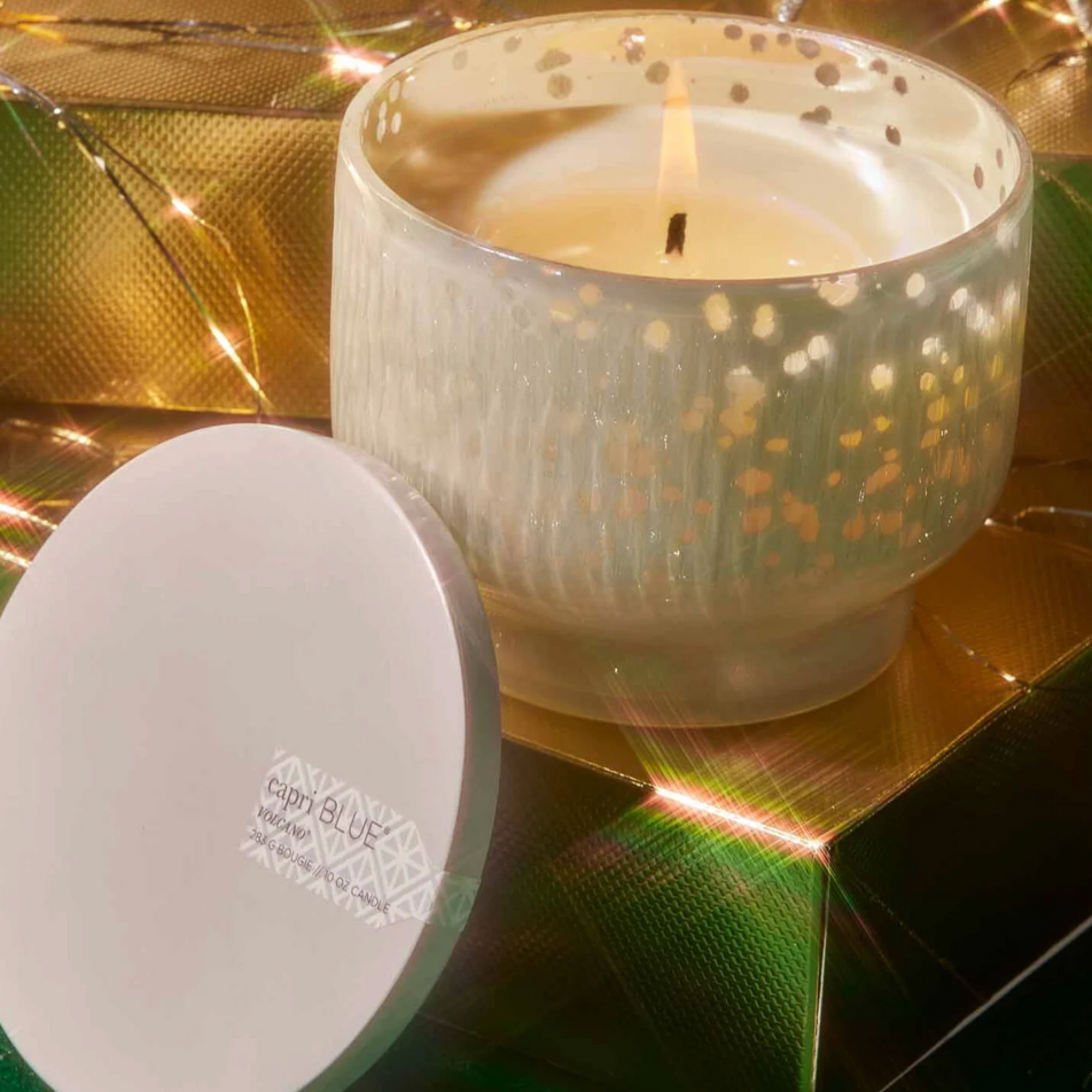 Capri Blue Volcano Mercury Etched Inverted Jar