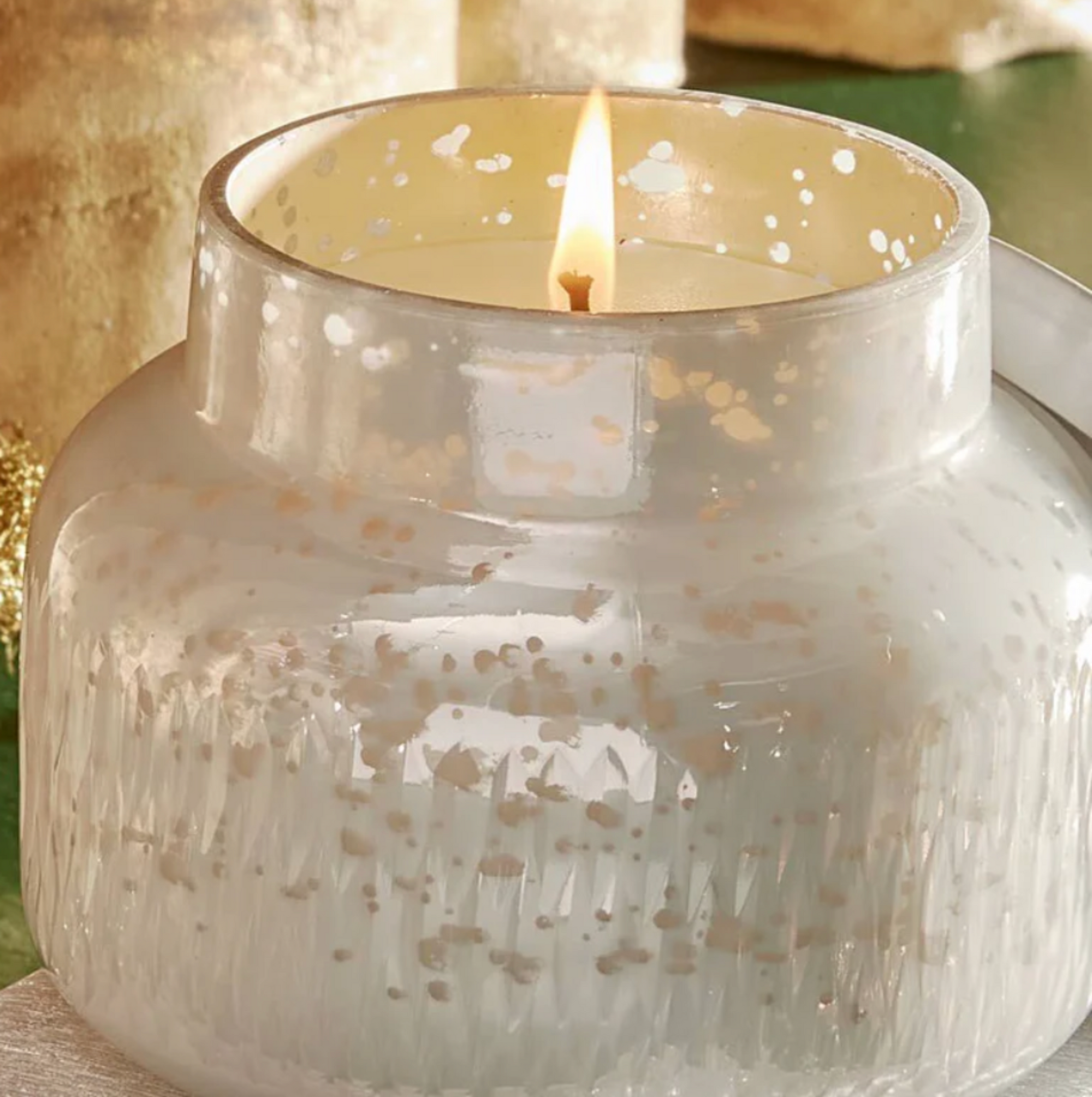 Capri Blue Volcano Signature Jar White Mercury Etched Candle