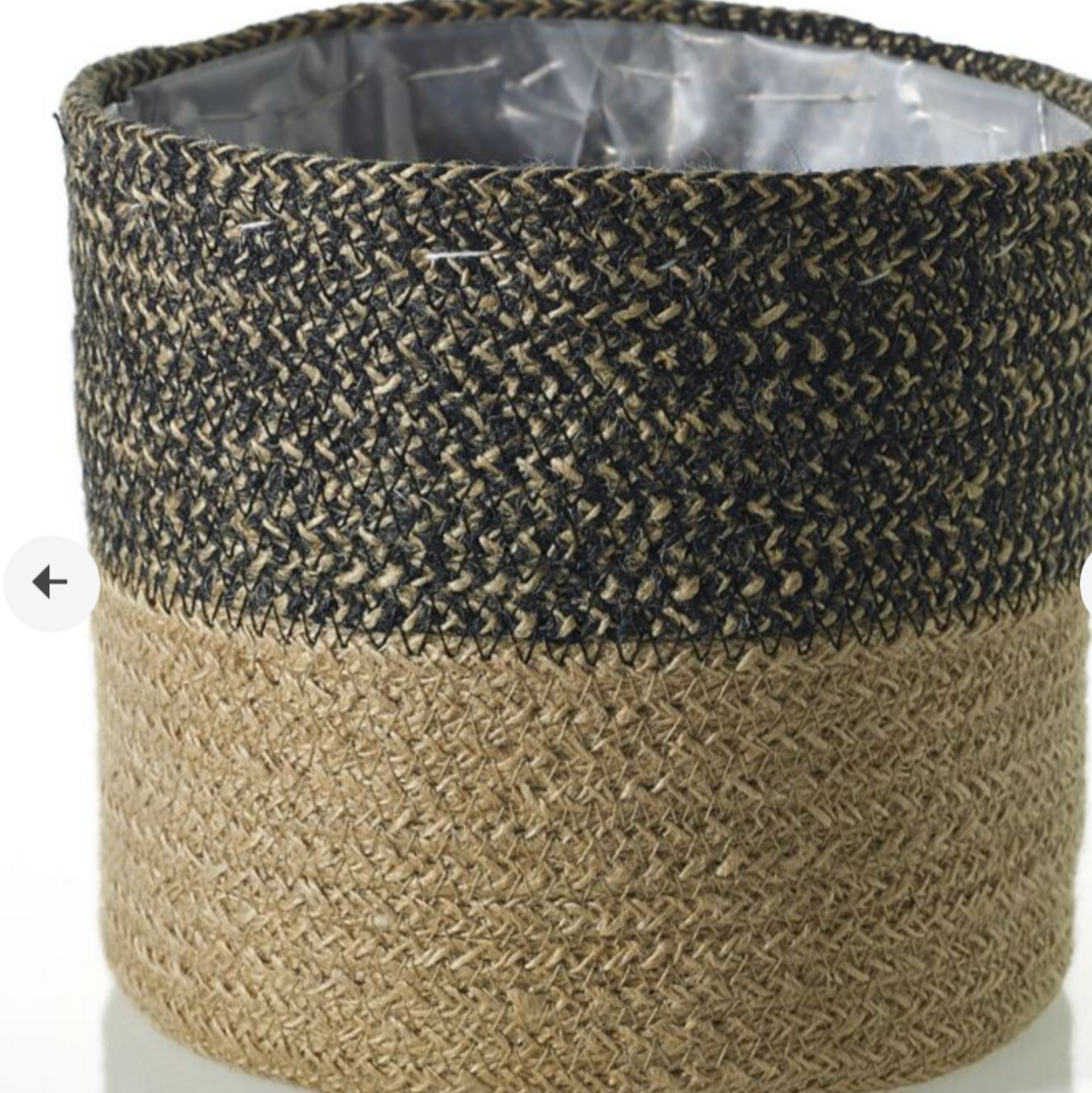 Lined Jute Basket 12.25x10.75