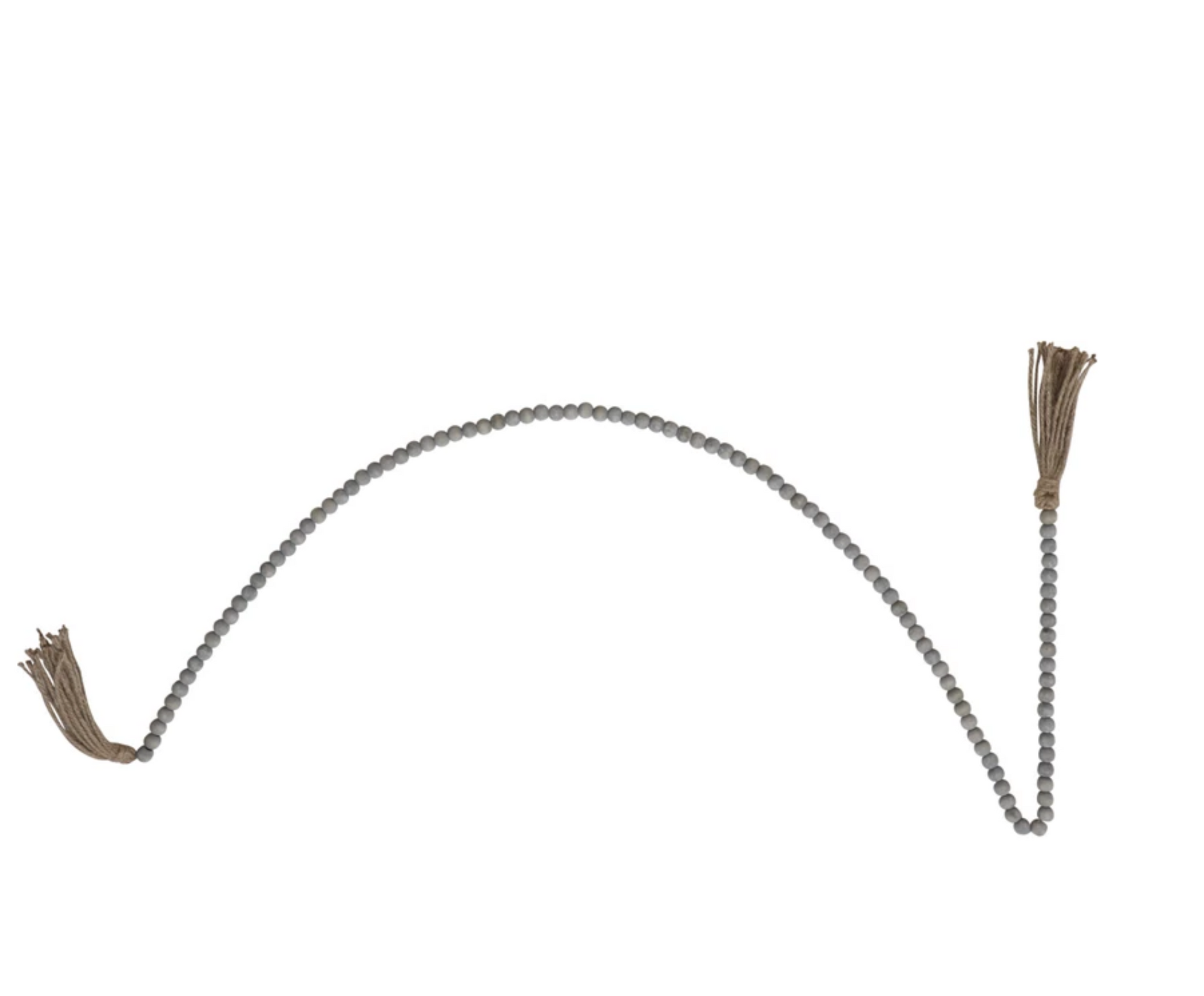 Jute and Wood Bead Garland with Tassels