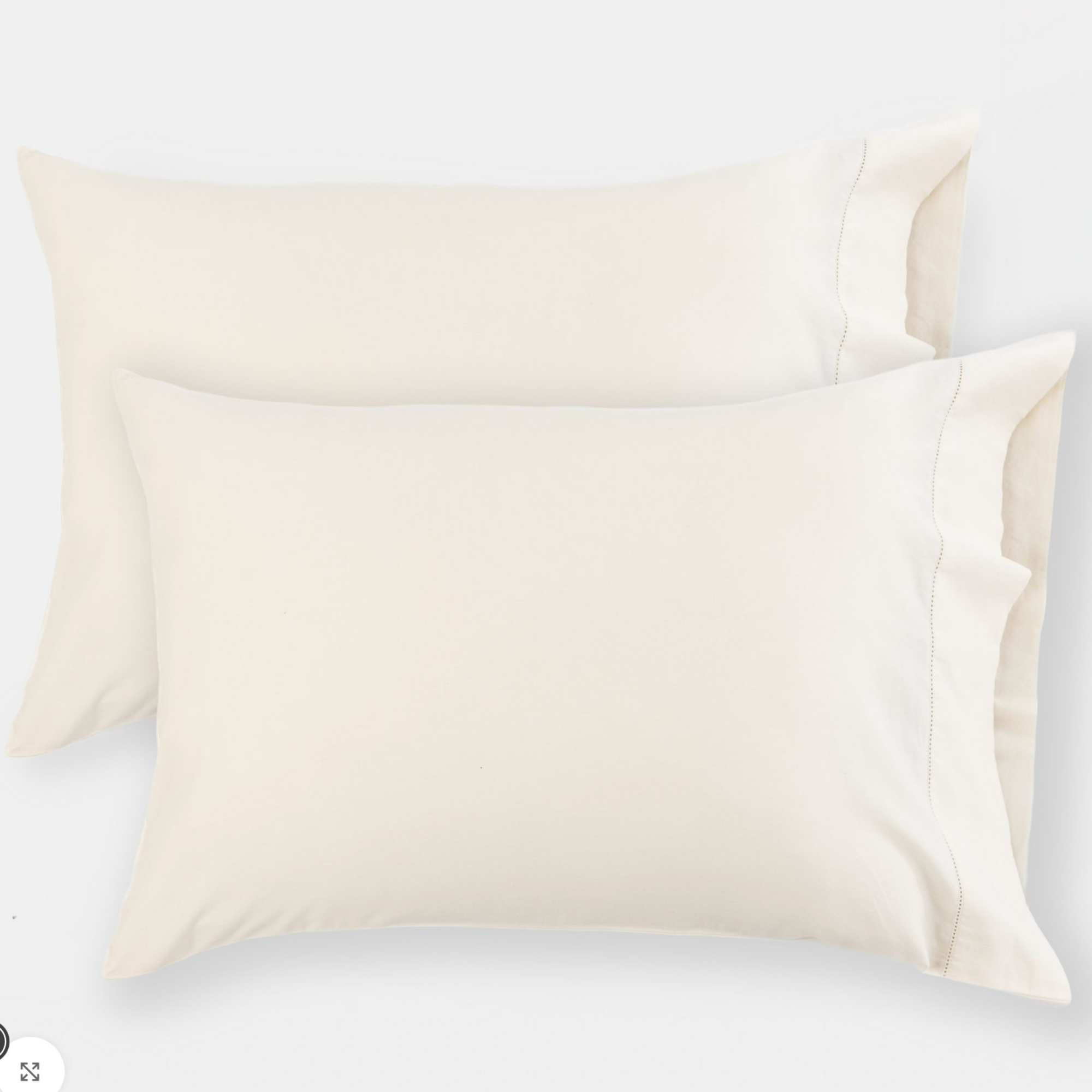MURANO PILLOWCASES, HEMSTITCHED IVORY, PAIR