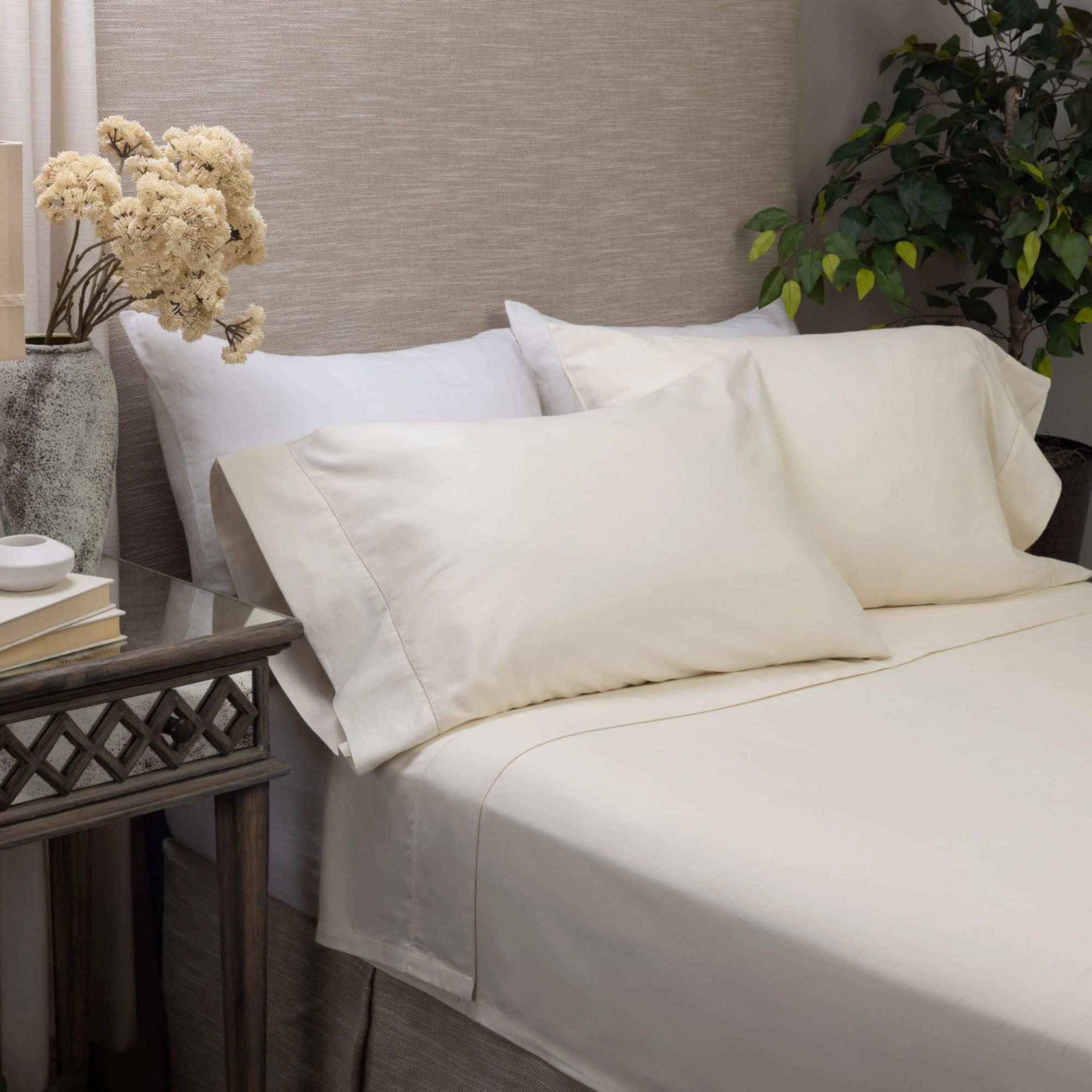 MURANO SHEET SET, HEMSTITCHED IVORY