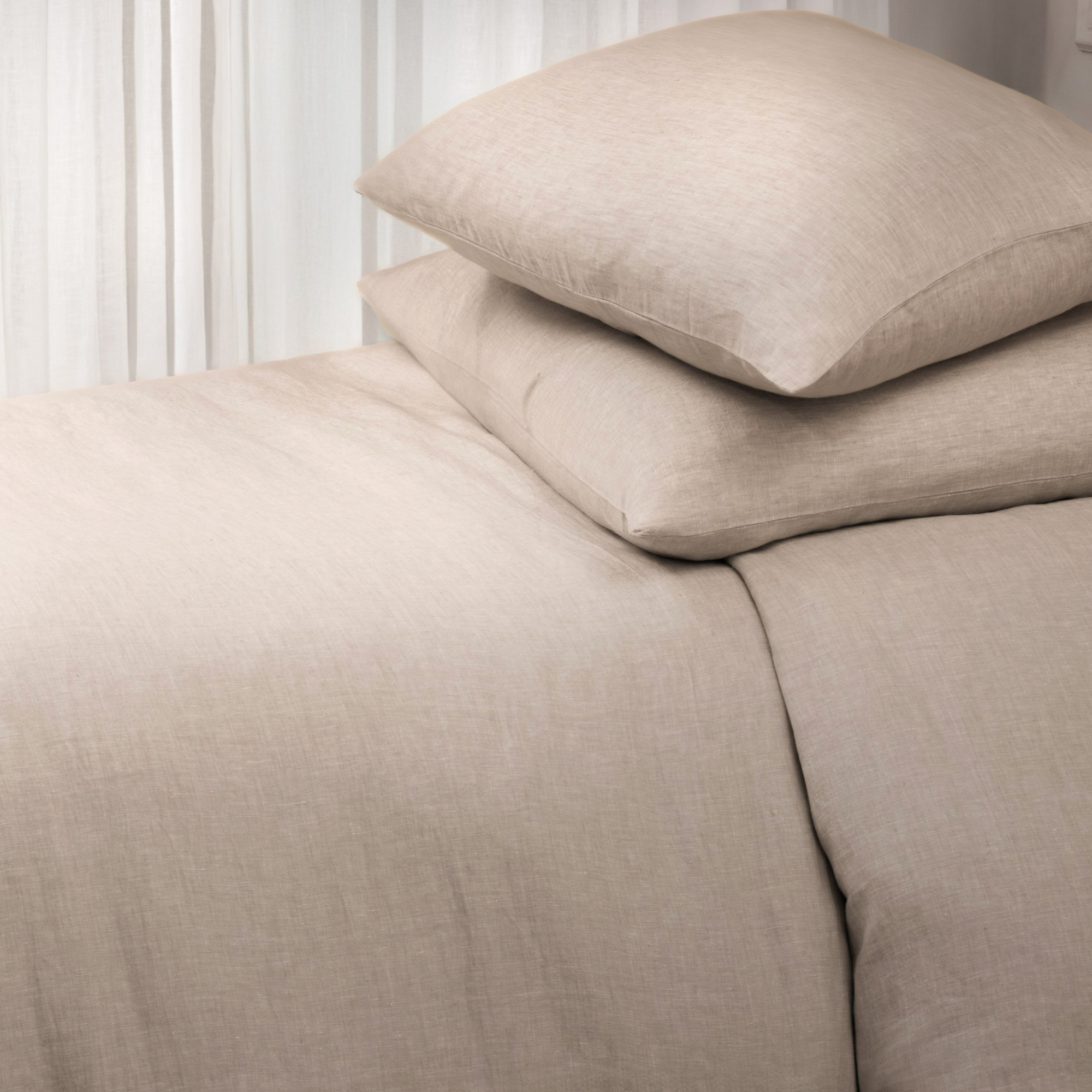 DAMARA LINEN DUVET COVER, NATURAL