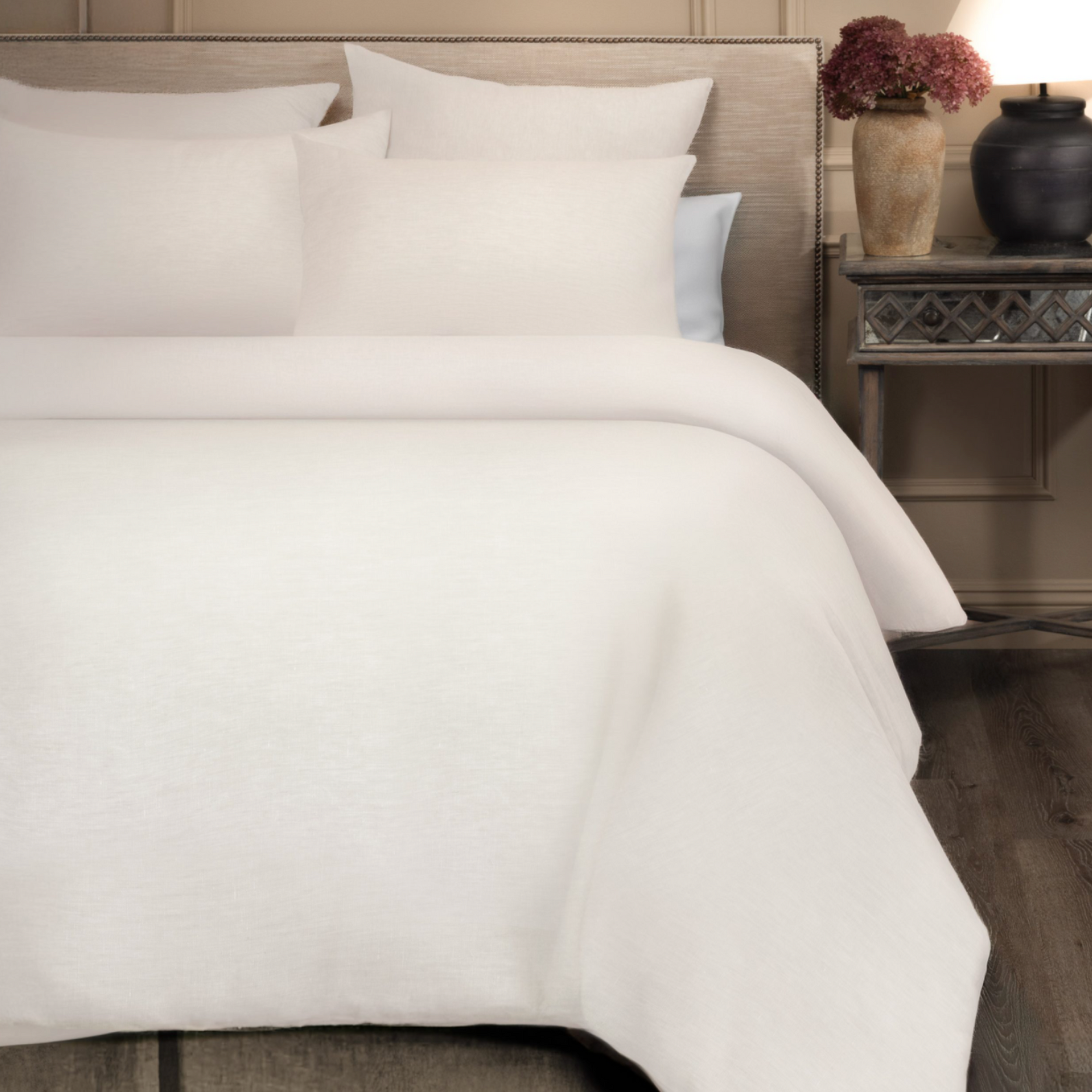 DAMARA LINEN DUVET COVER, IVORY