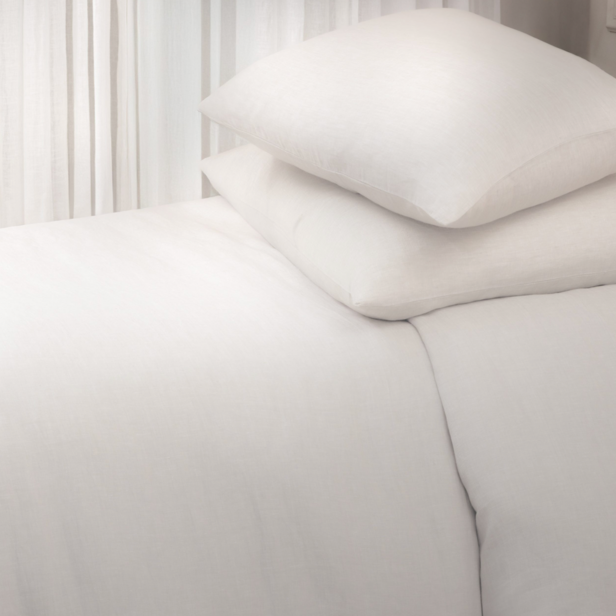 DAMARA LINEN DUVET COVER, IVORY