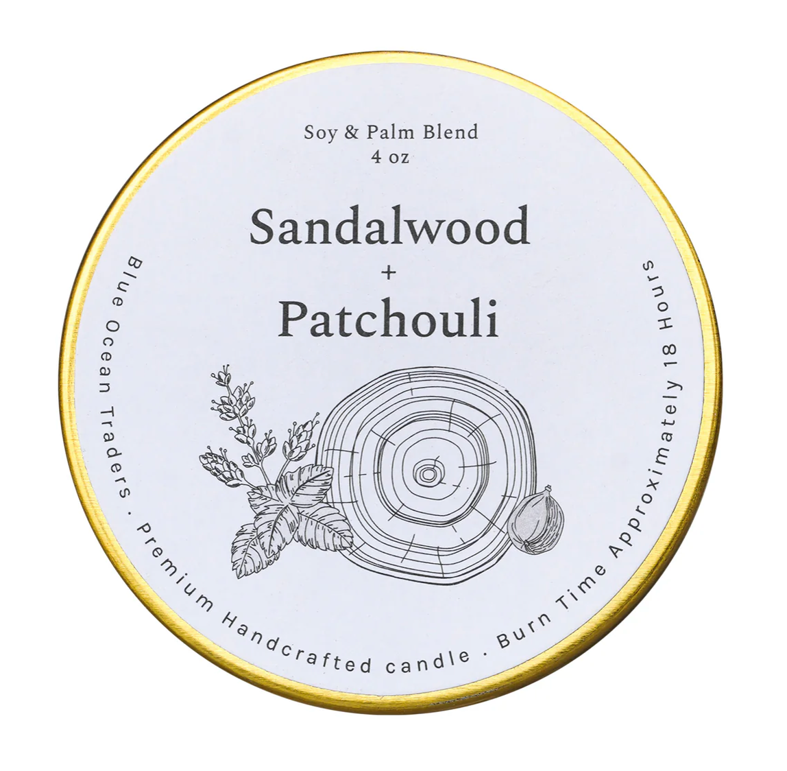 Sandalwood + Patchouli 4 oz travel tin