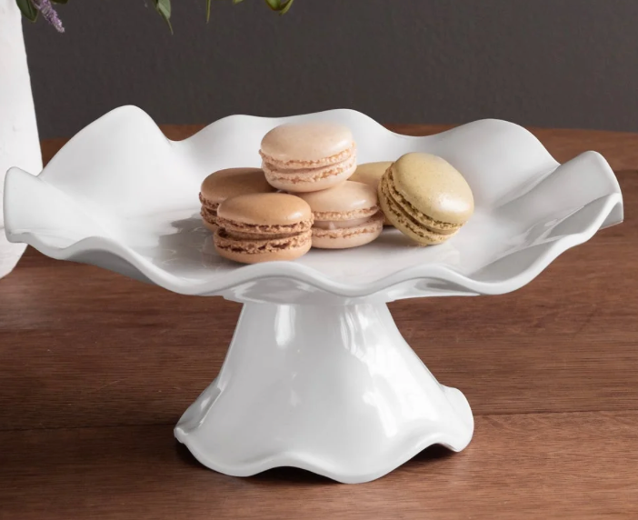 VIDA Havana Small Pedestal Cake Plate, White