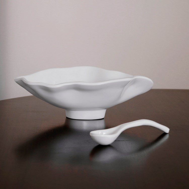VIDA Havana Sm Oval Bowl with Spoon (White)