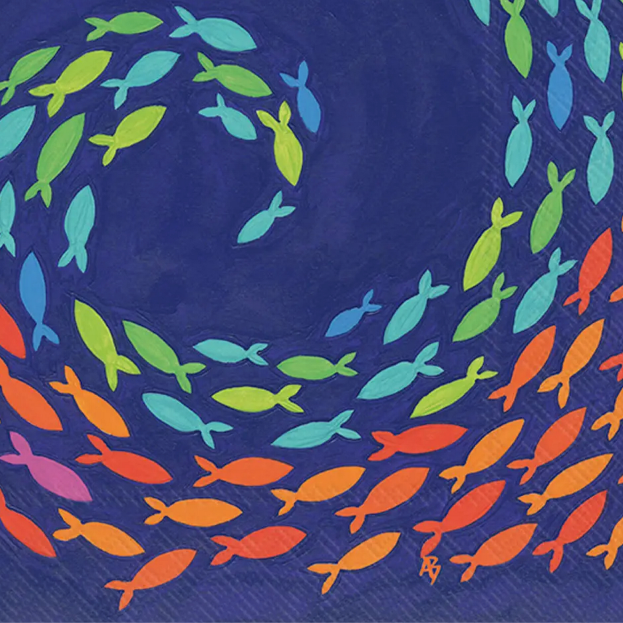 Paper Cocktail Napkins 20 Pack Fish Swish