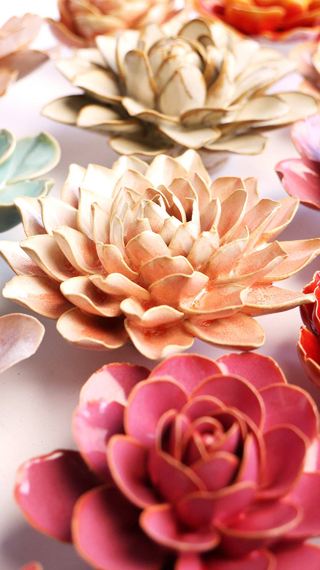 Peach Pink Azalea Flower Wall Backdrop - Coastal Decor Gift