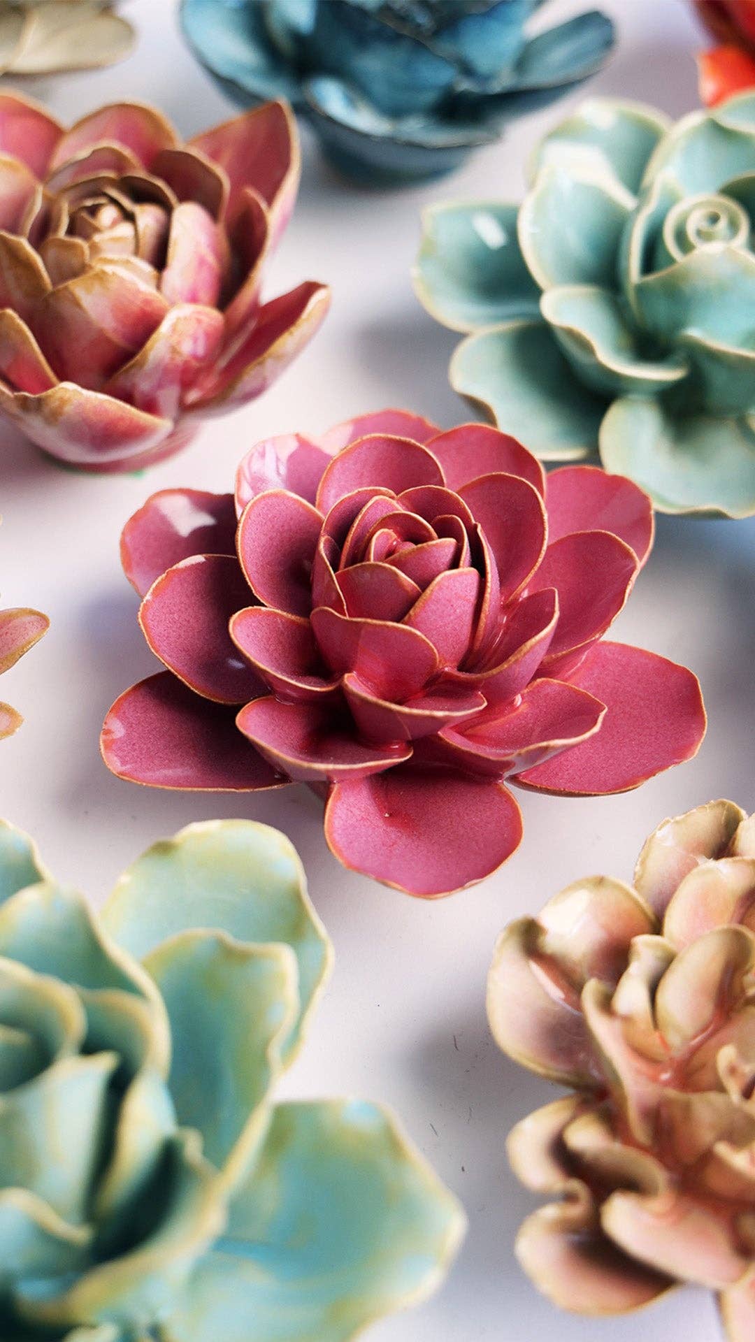 Handmade Ceramic Flowers - Wedding Gift Decor Pink Begonia