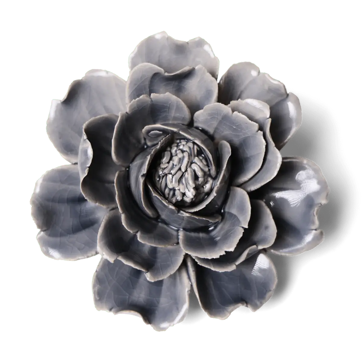 Ceramic Flower Tabletop Or Wall Art Rose Grey Gift Boxes