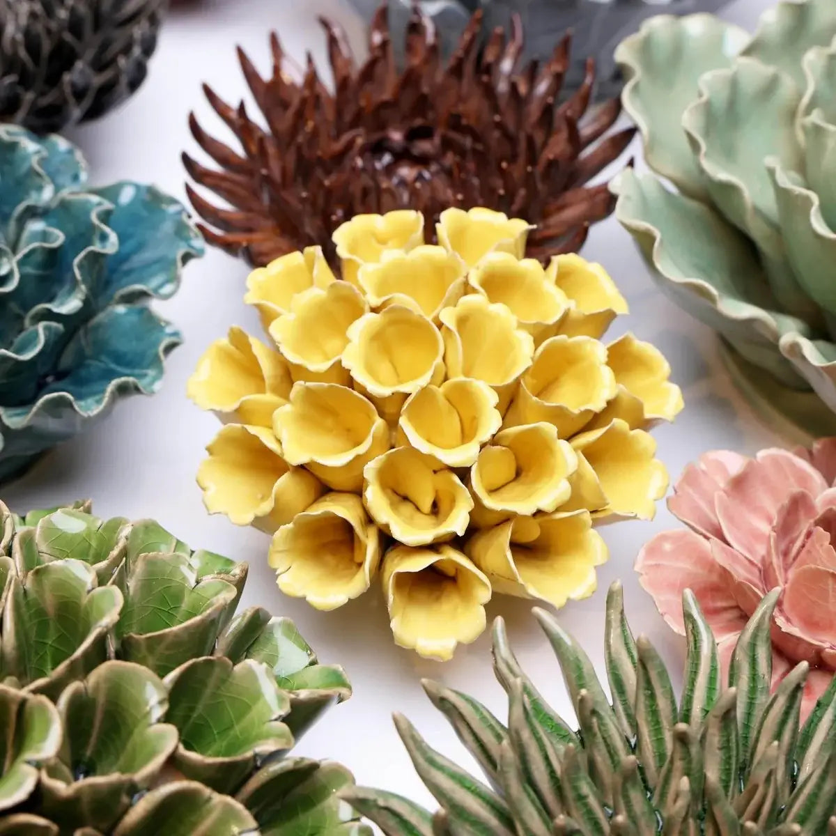 Unique Wall Hanging Yellow Flower Tabletop Or Wall Art