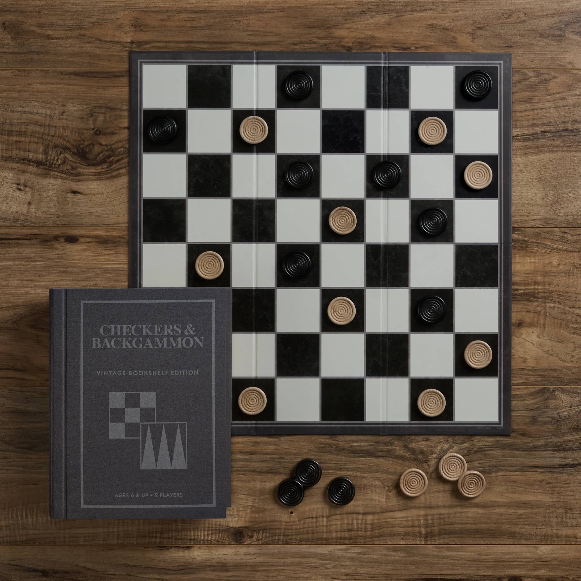 Checkers &amp; Backgammon Vintage Bookshelf Edition