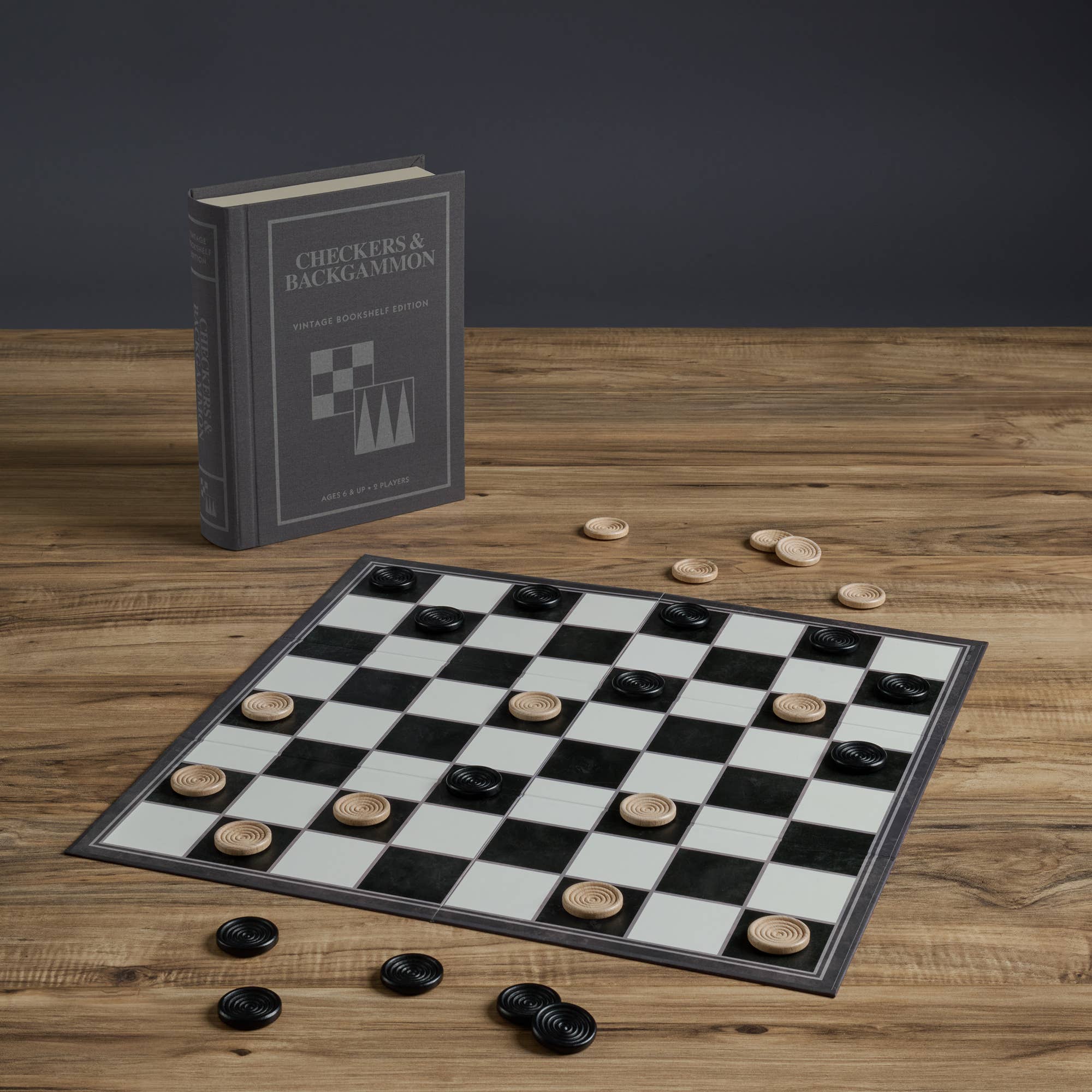 Checkers &amp; Backgammon Vintage Bookshelf Edition