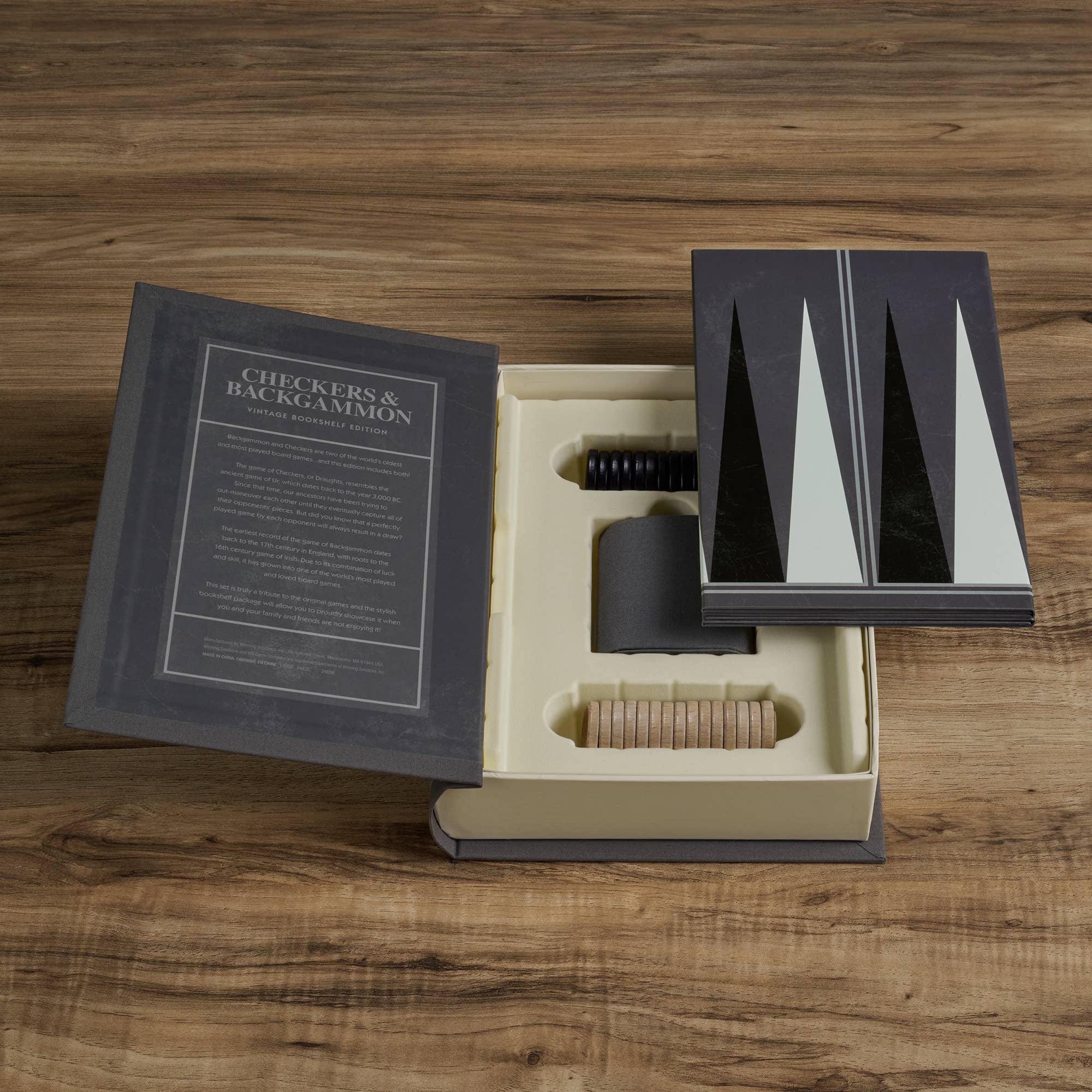 Checkers &amp; Backgammon Vintage Bookshelf Edition