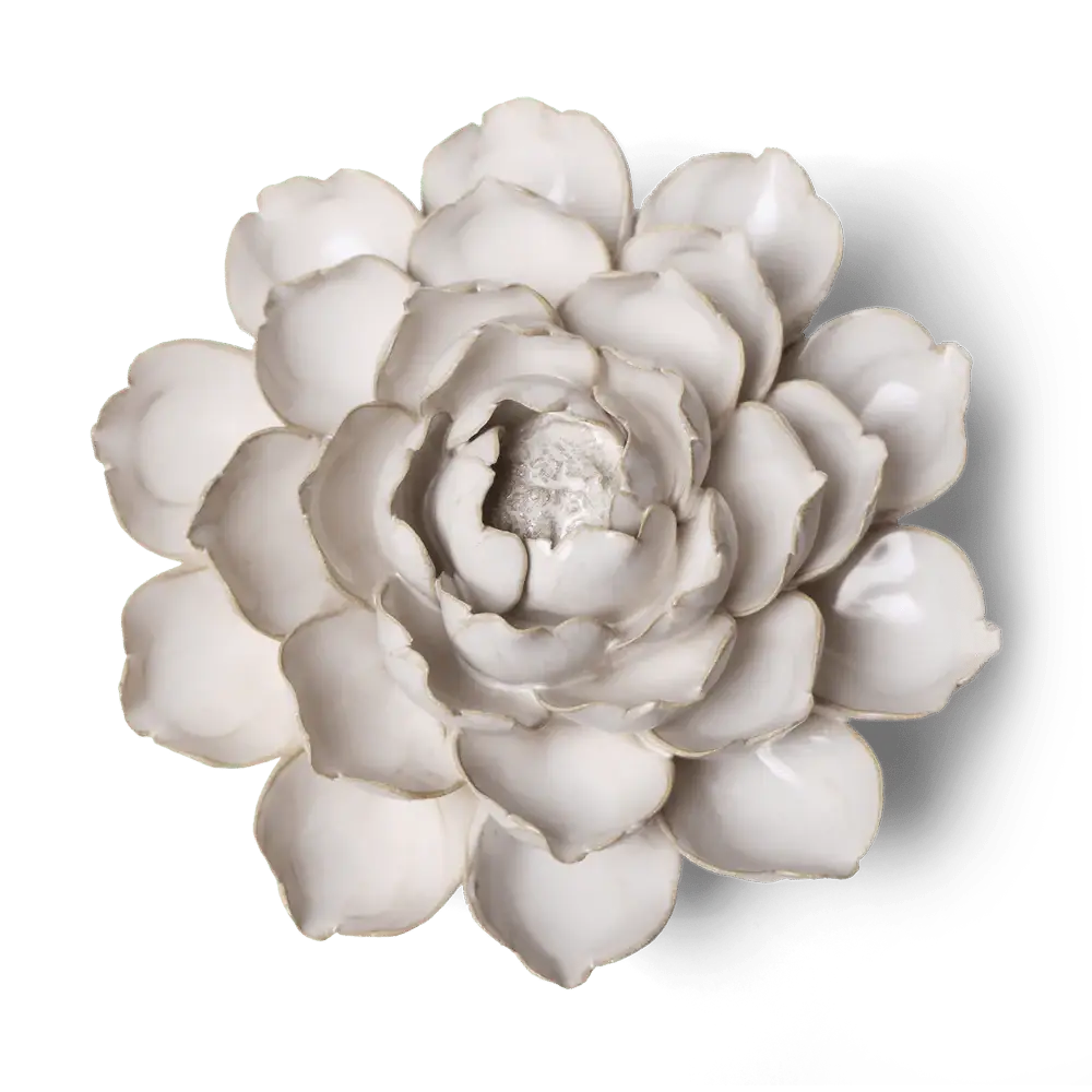 Bohemian Home Ceramic Flower Handmade Ivory Empire Cabbage