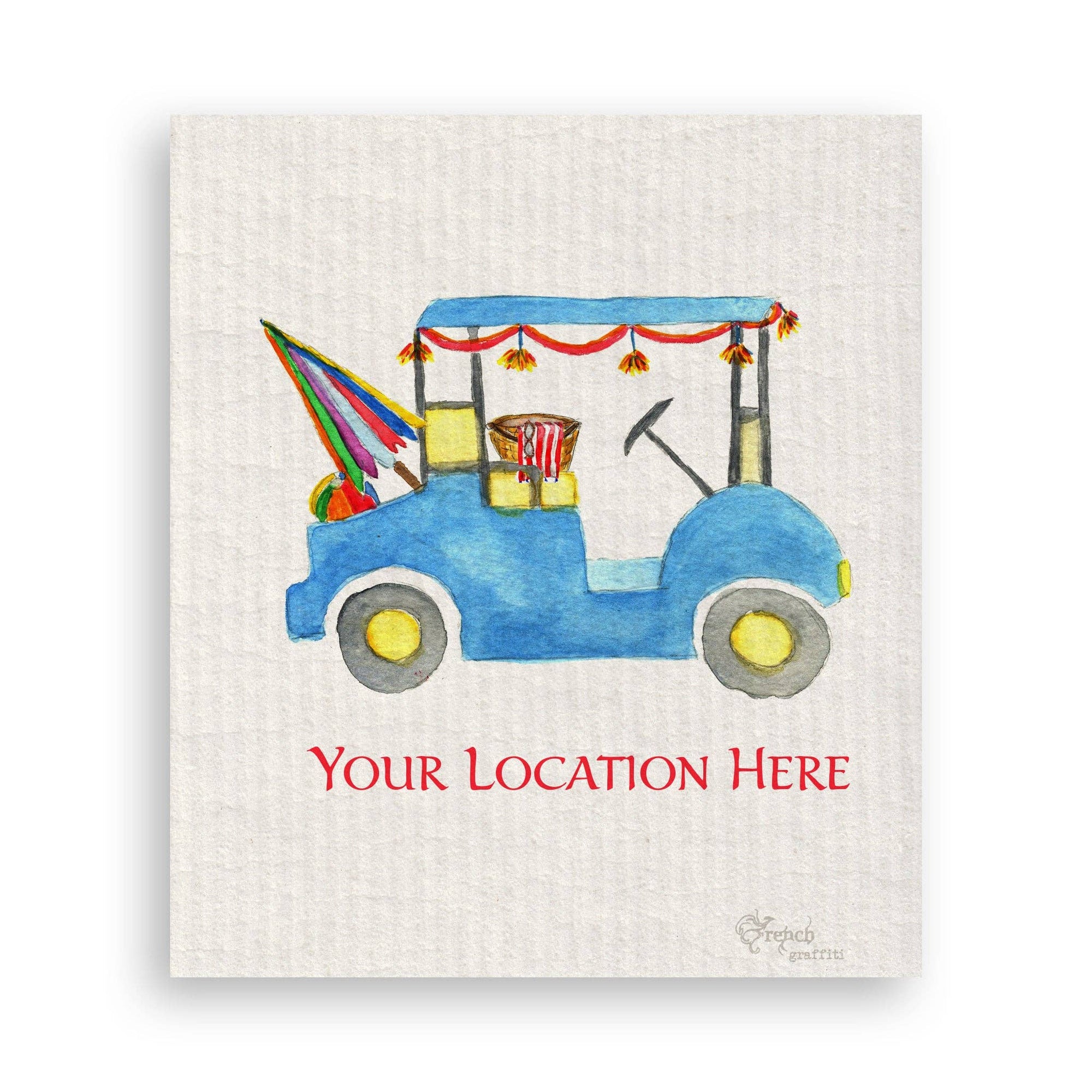 Beach Golf Cart with Location: Dishtowel / -